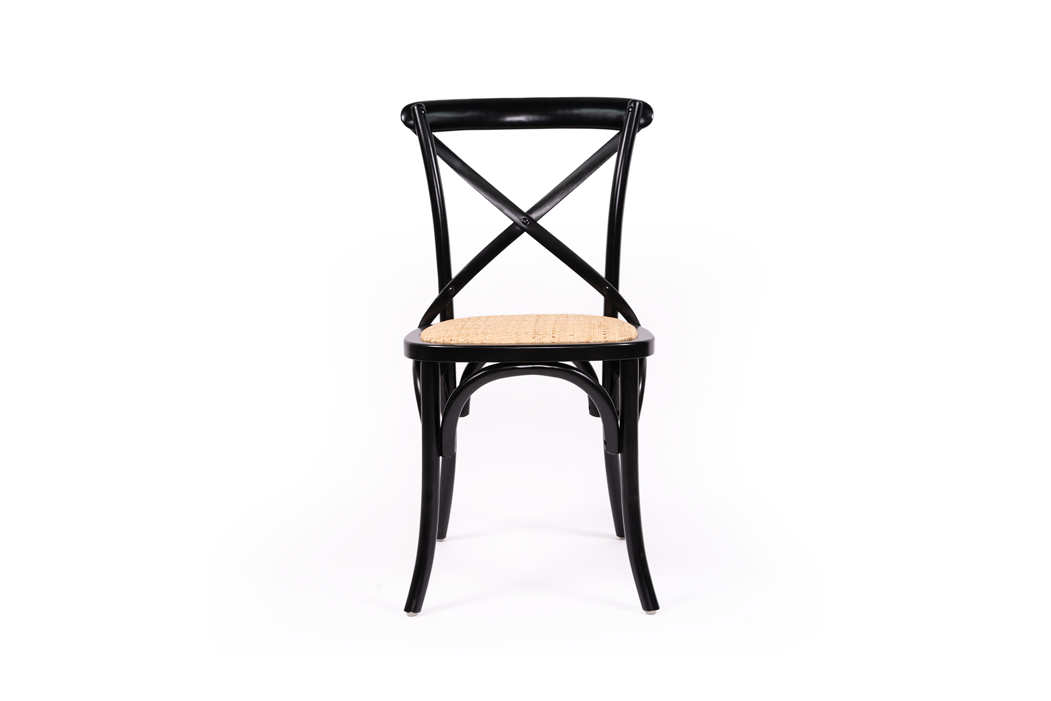 Black Cross Back Chair - Rattan Seat