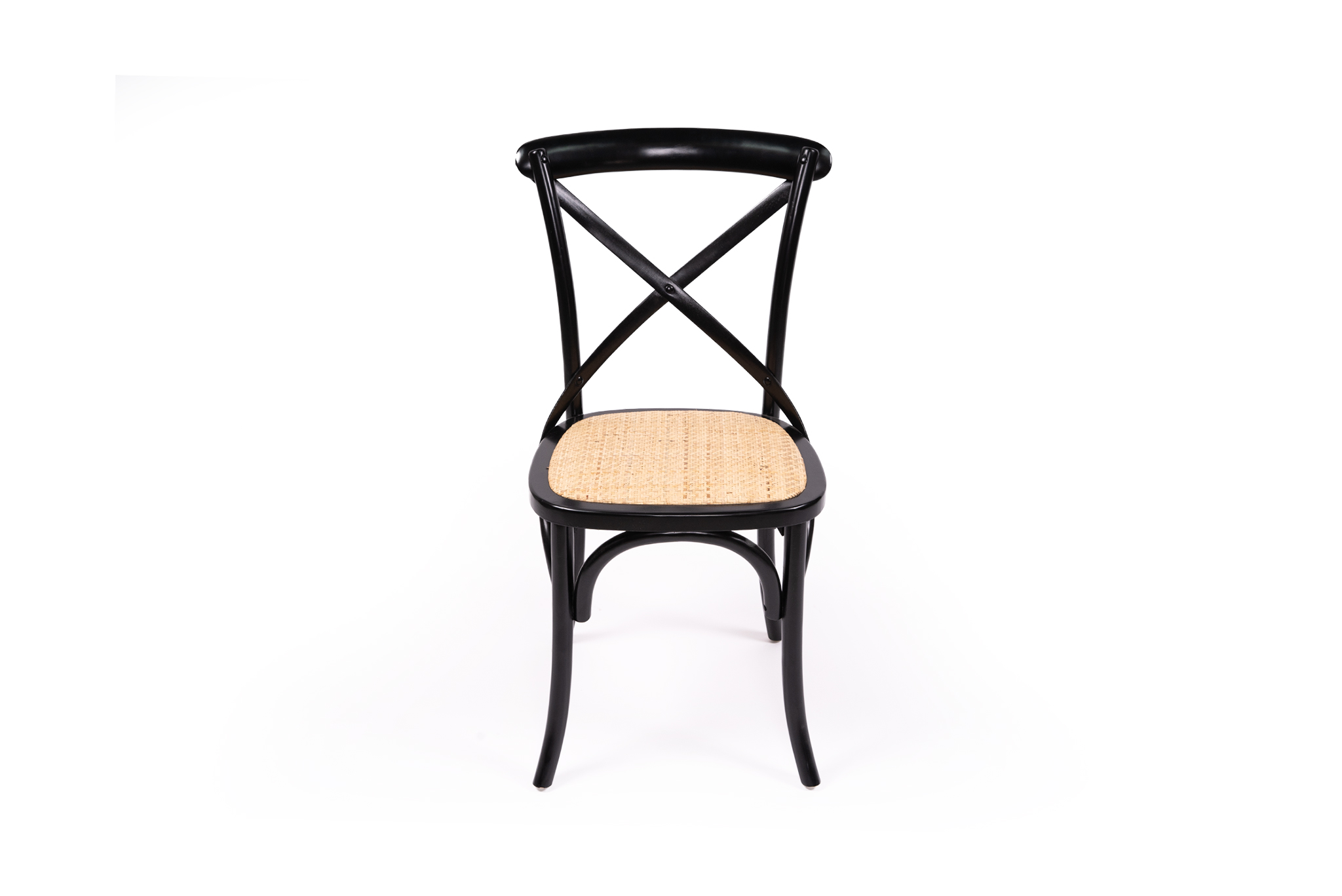Black Cross Back Chair - Rattan Seat - Image 8