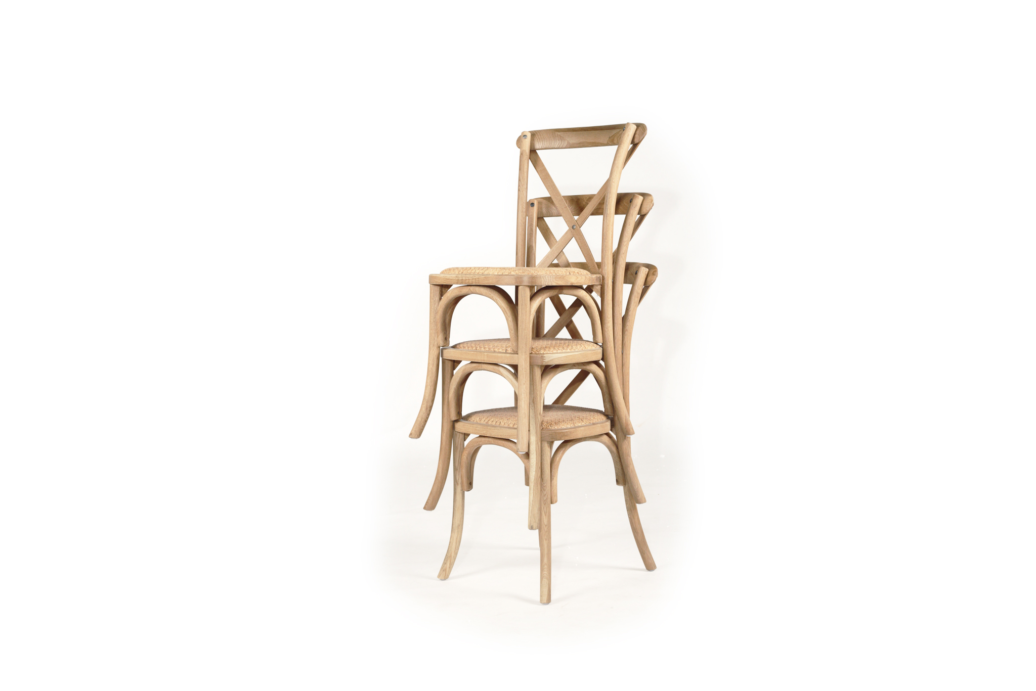 Stackable Provincial Cross Back Chair - Natural Oak - Image 2