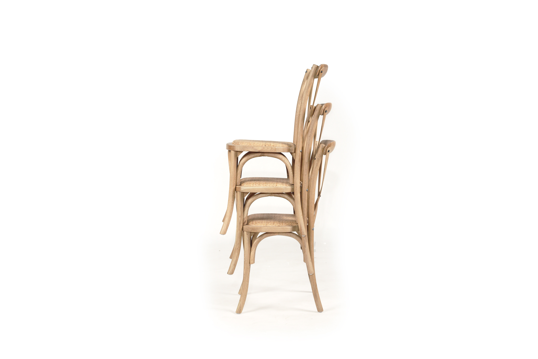 Stackable Provincial Cross Back Chair - Natural Oak - Image 13