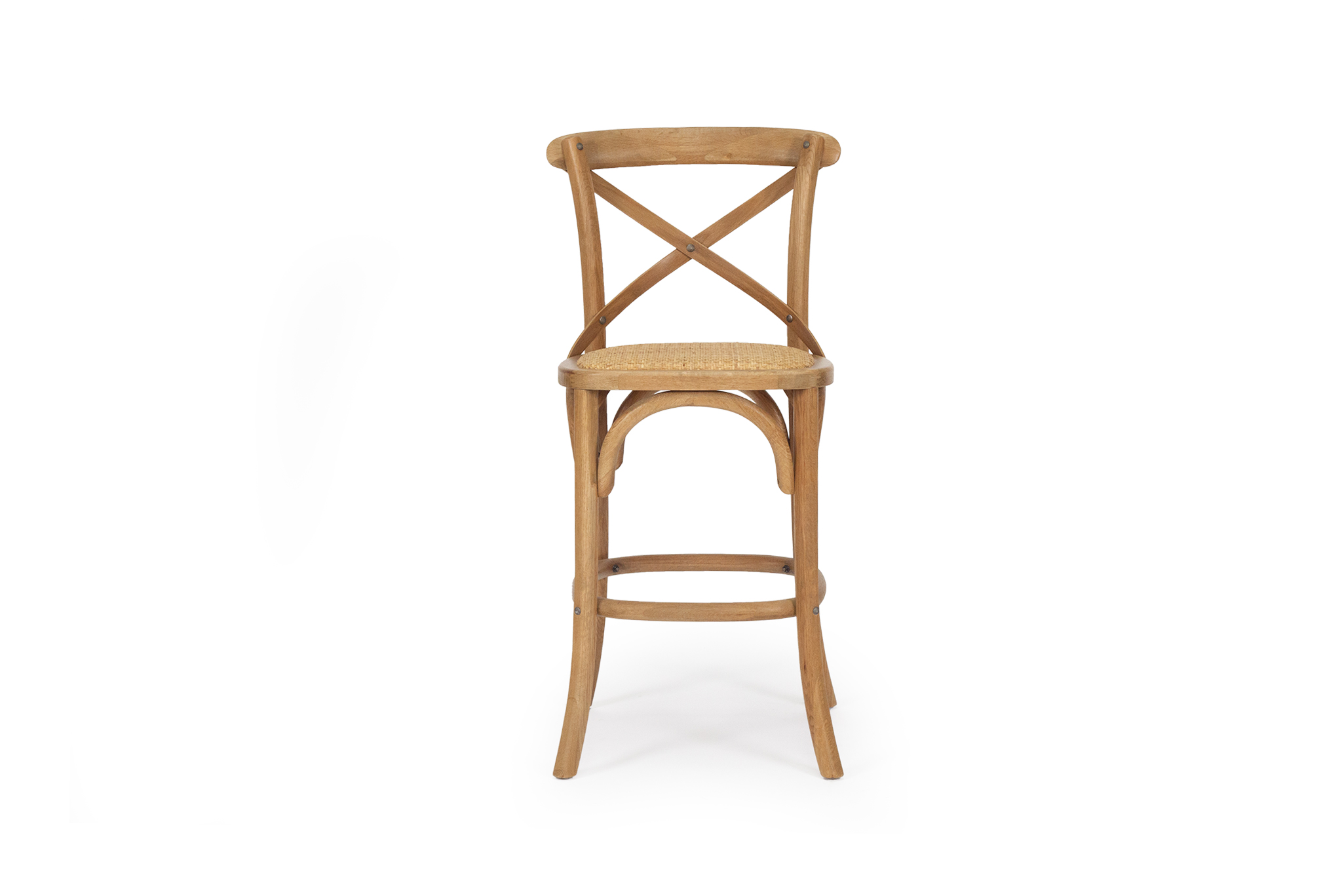 Provincial Cross Back Counter Stool - Natural Oak