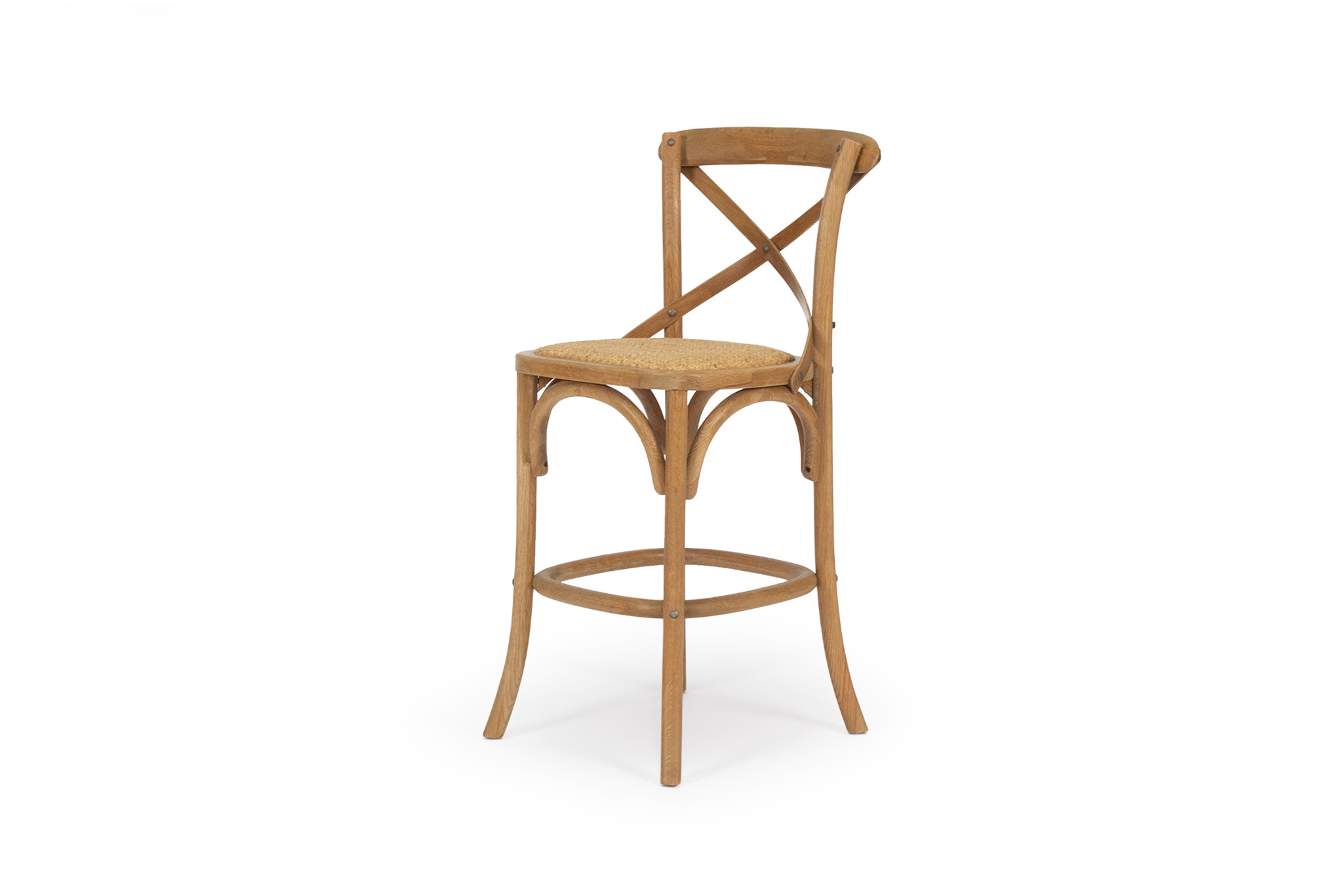 Provincial Cross Back Counter Stool - Natural Oak - Image 2