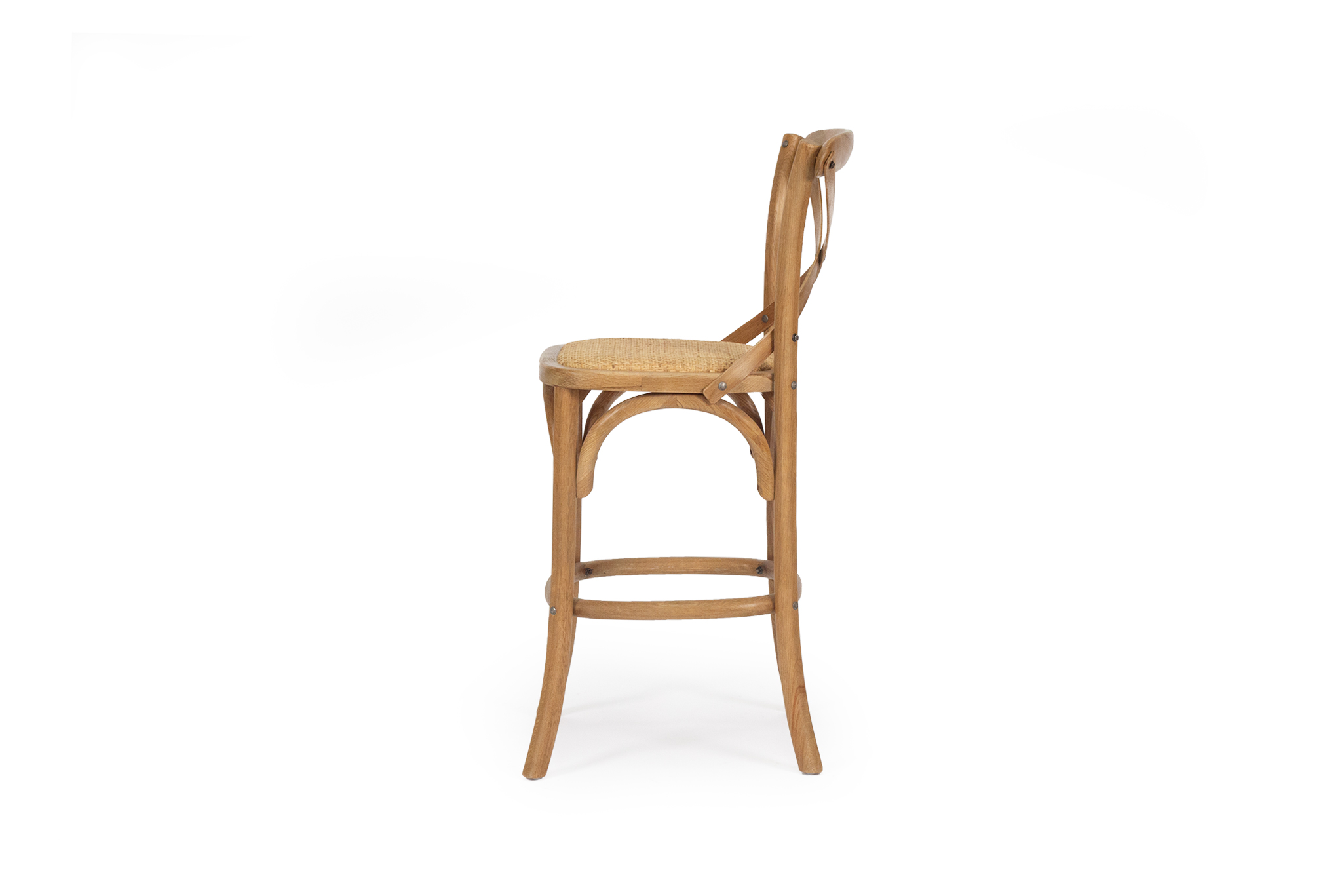 Provincial Cross Back Counter Stool - Natural Oak - Image 4