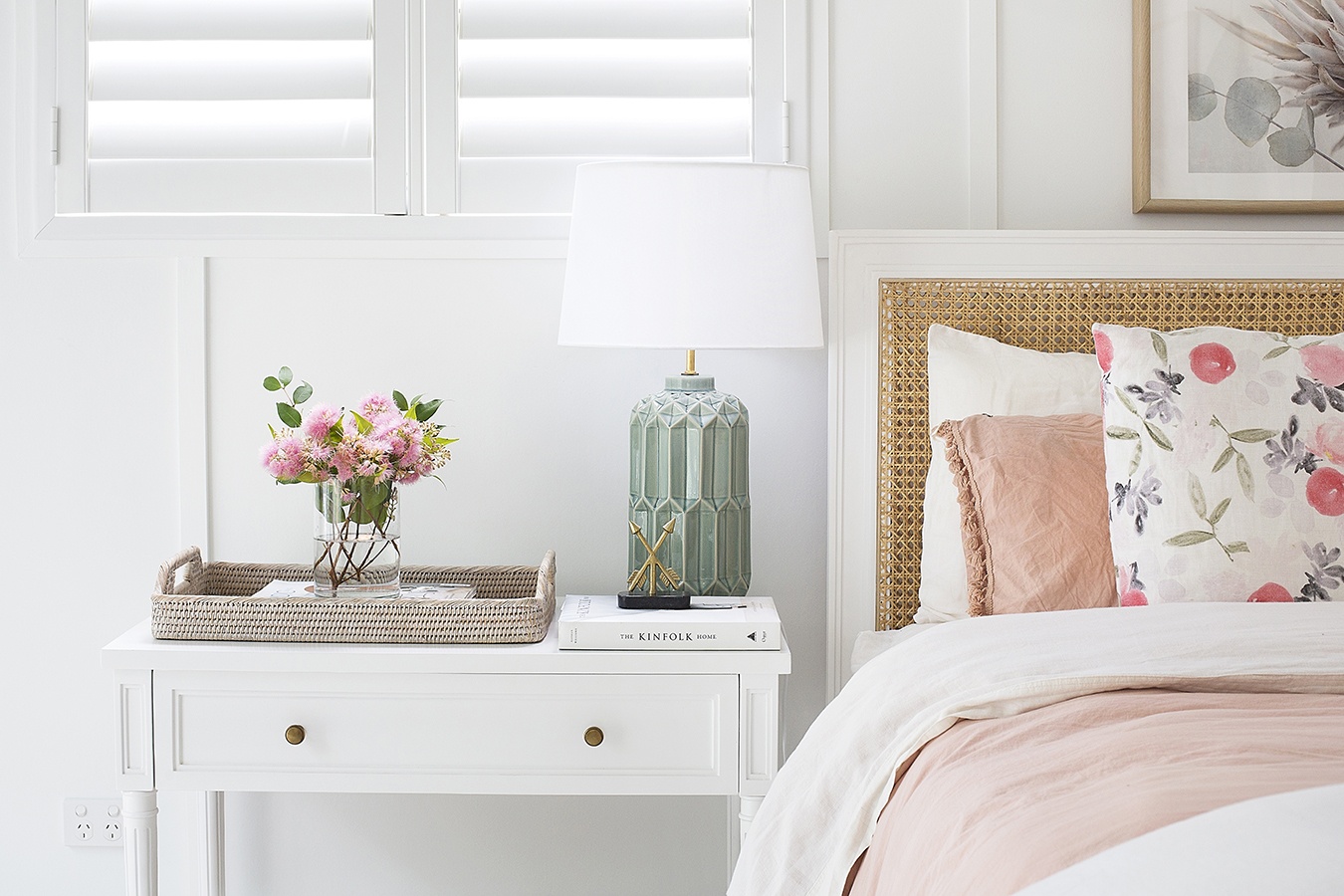 Hamilton Cane Wide Nightstand