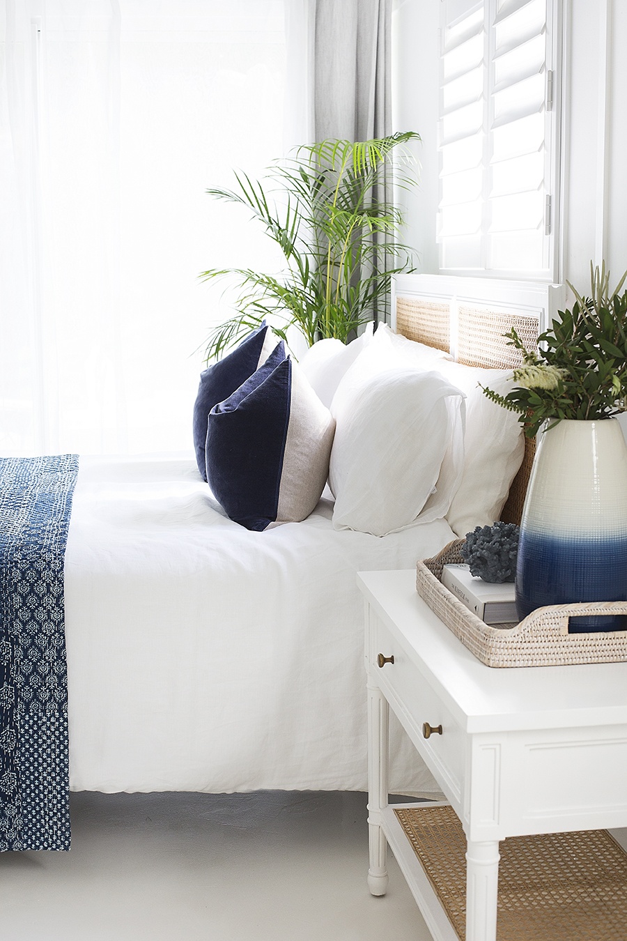Hamilton Cane Wide Nightstand