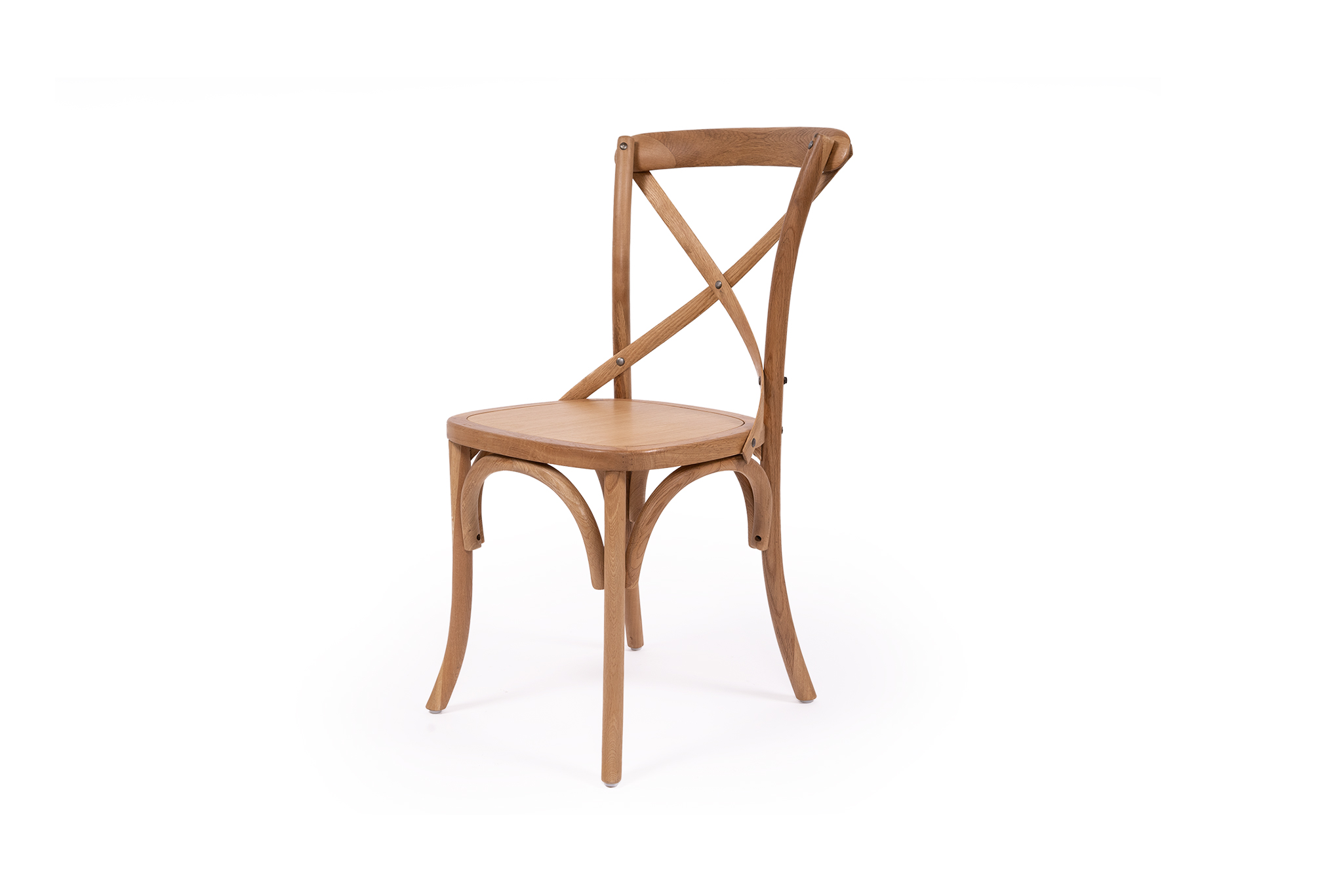 Provincial Cross Back Chair - Natural Oak - Timber Seat - Image 2