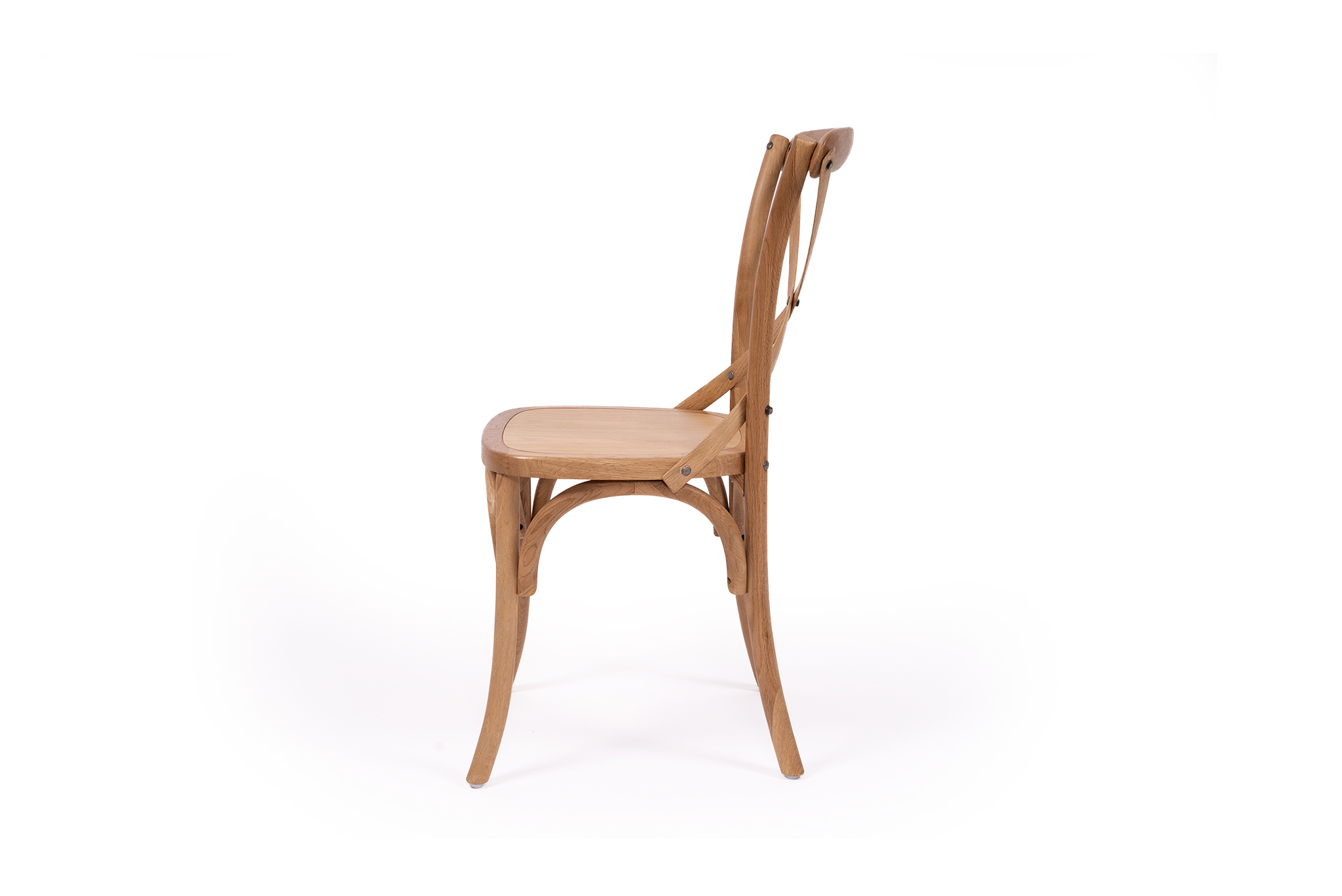 Provincial Cross Back Chair - Natural Oak - Timber Seat - Image 3