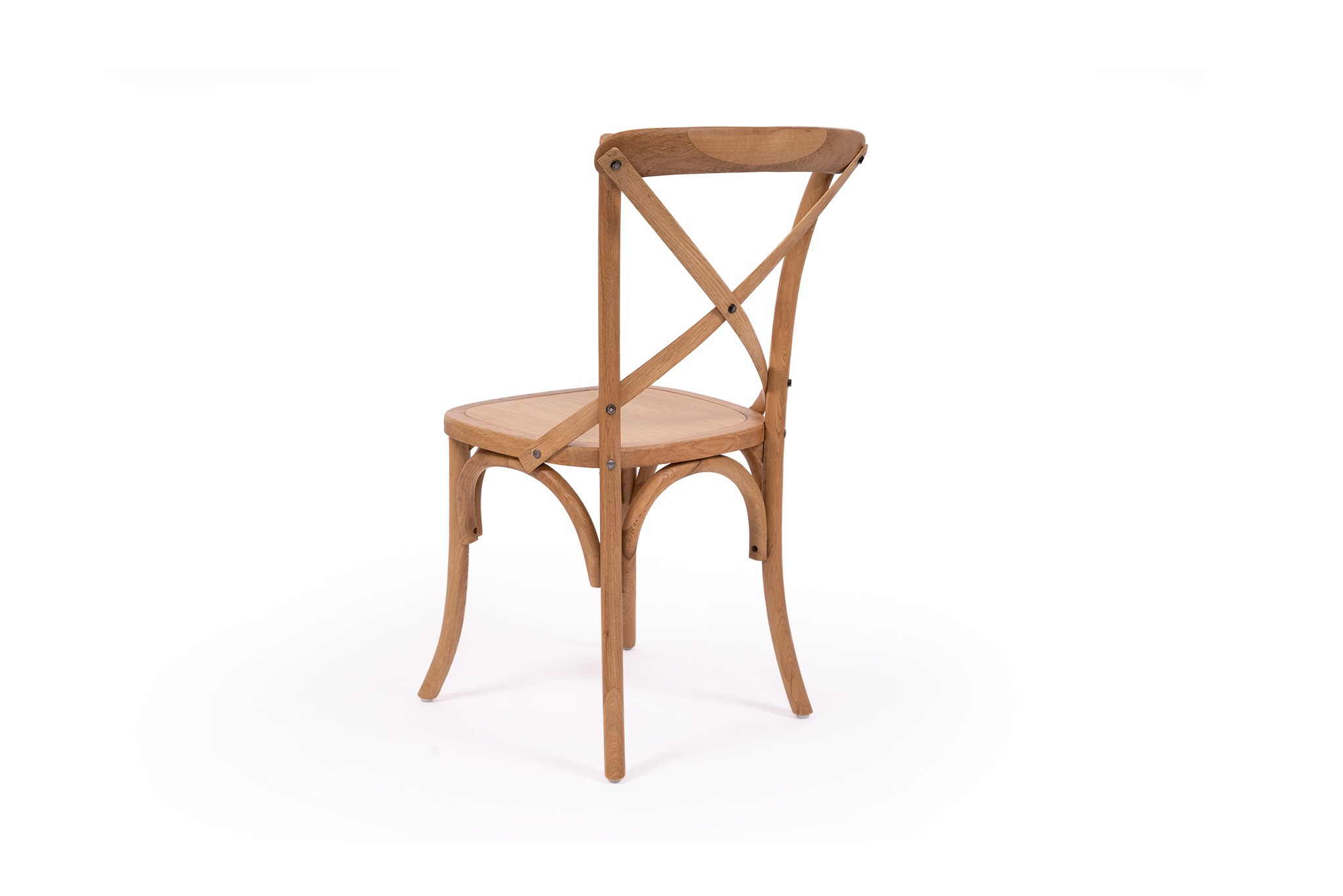 Provincial Cross Back Chair - Natural Oak - Timber Seat - Image 4
