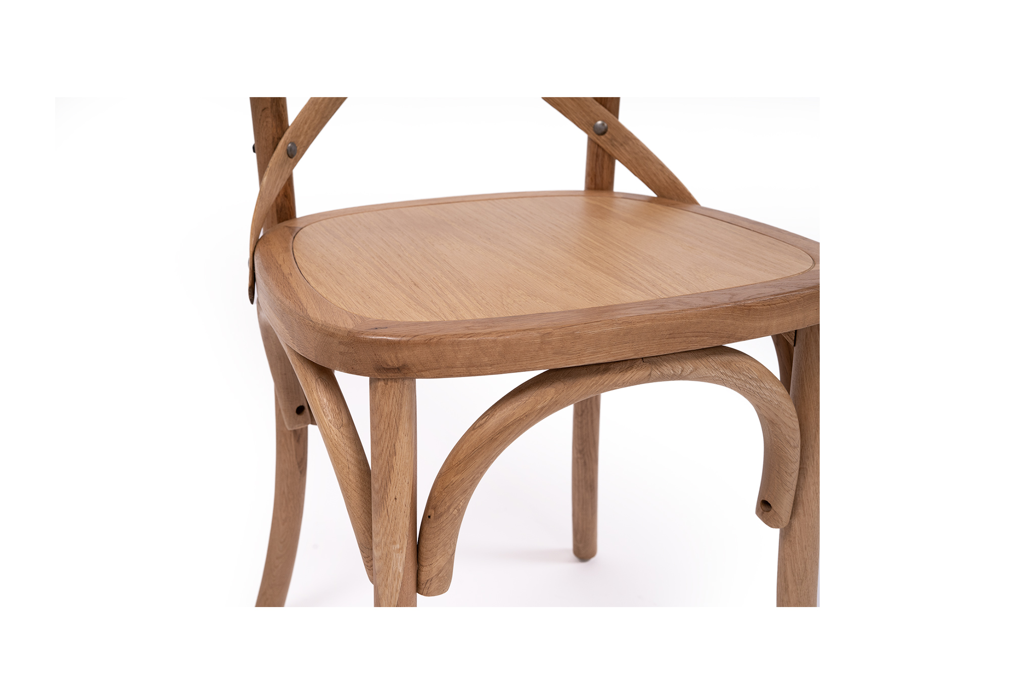 Provincial Cross Back Chair - Natural Oak - Timber Seat - Image 7