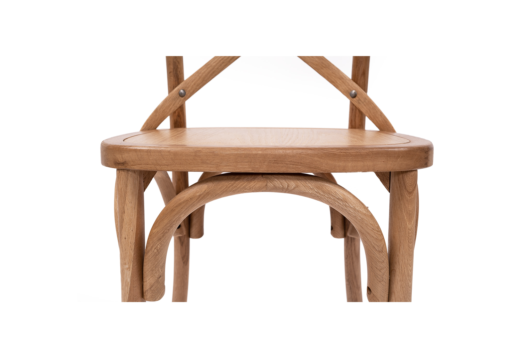 Provincial Cross Back Chair - Natural Oak - Timber Seat - Image 8