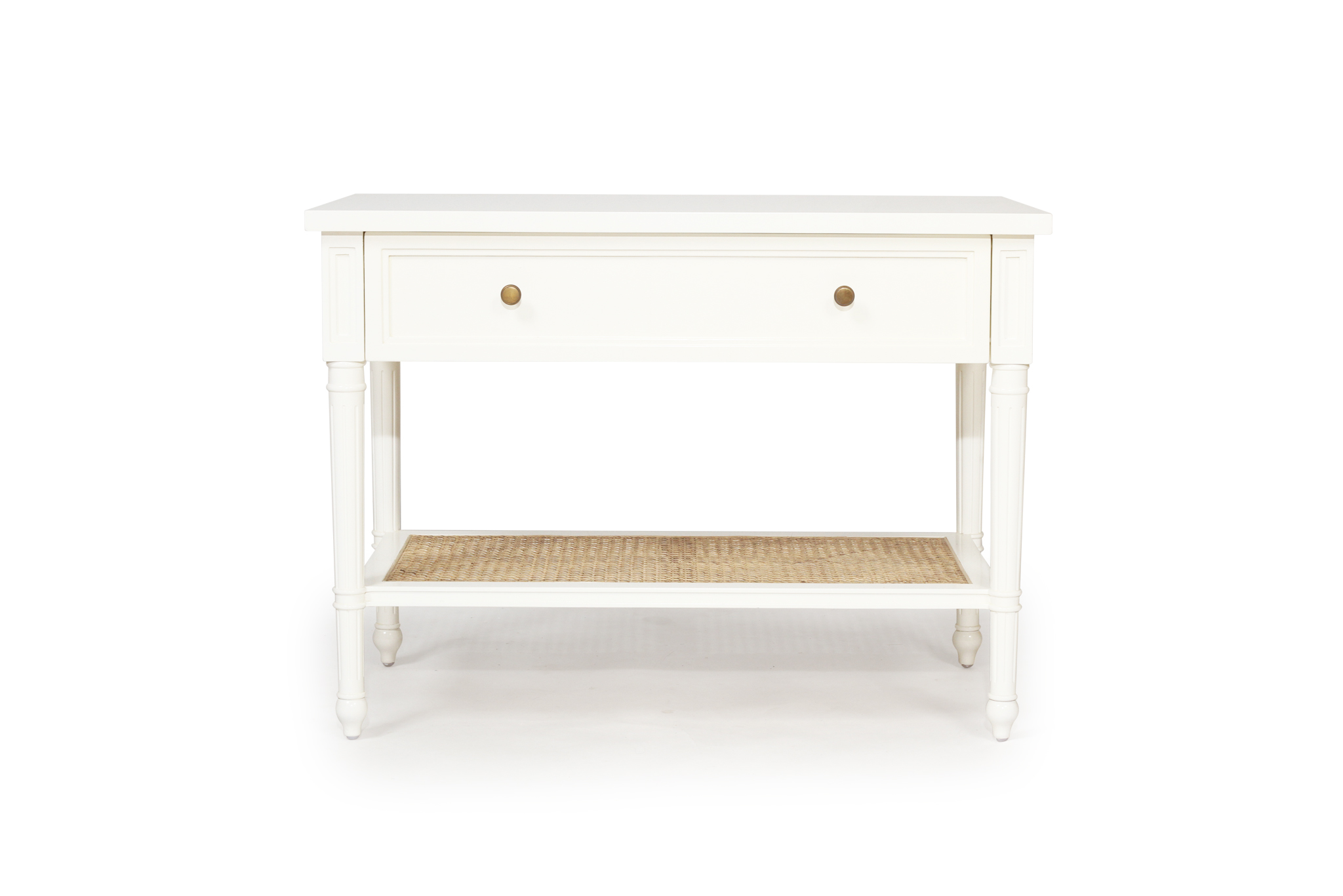Hamilton Cane Nightstand / Bedside - White