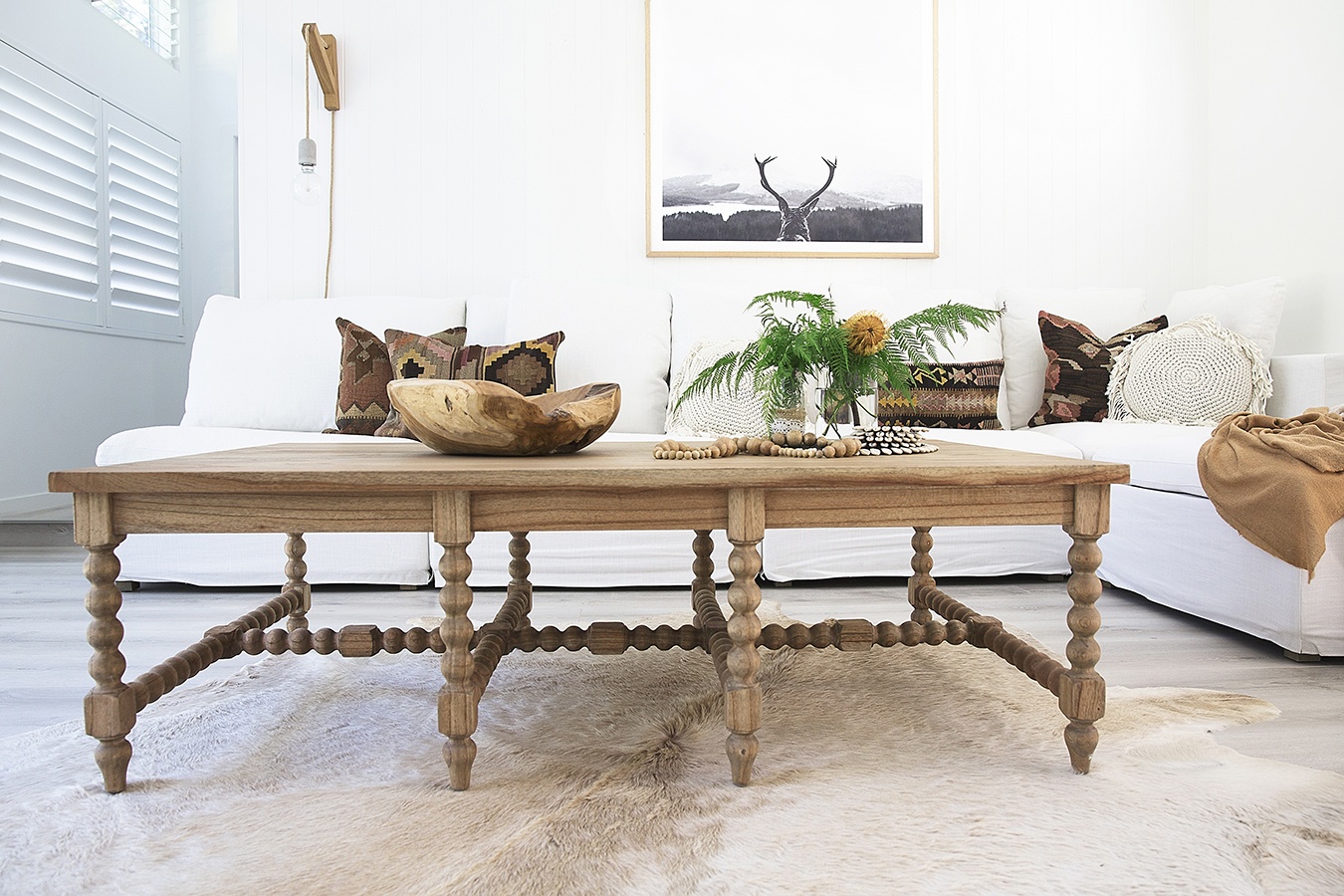 Stradbroke Bobbin Coffee Table - Plain Top - Image 3