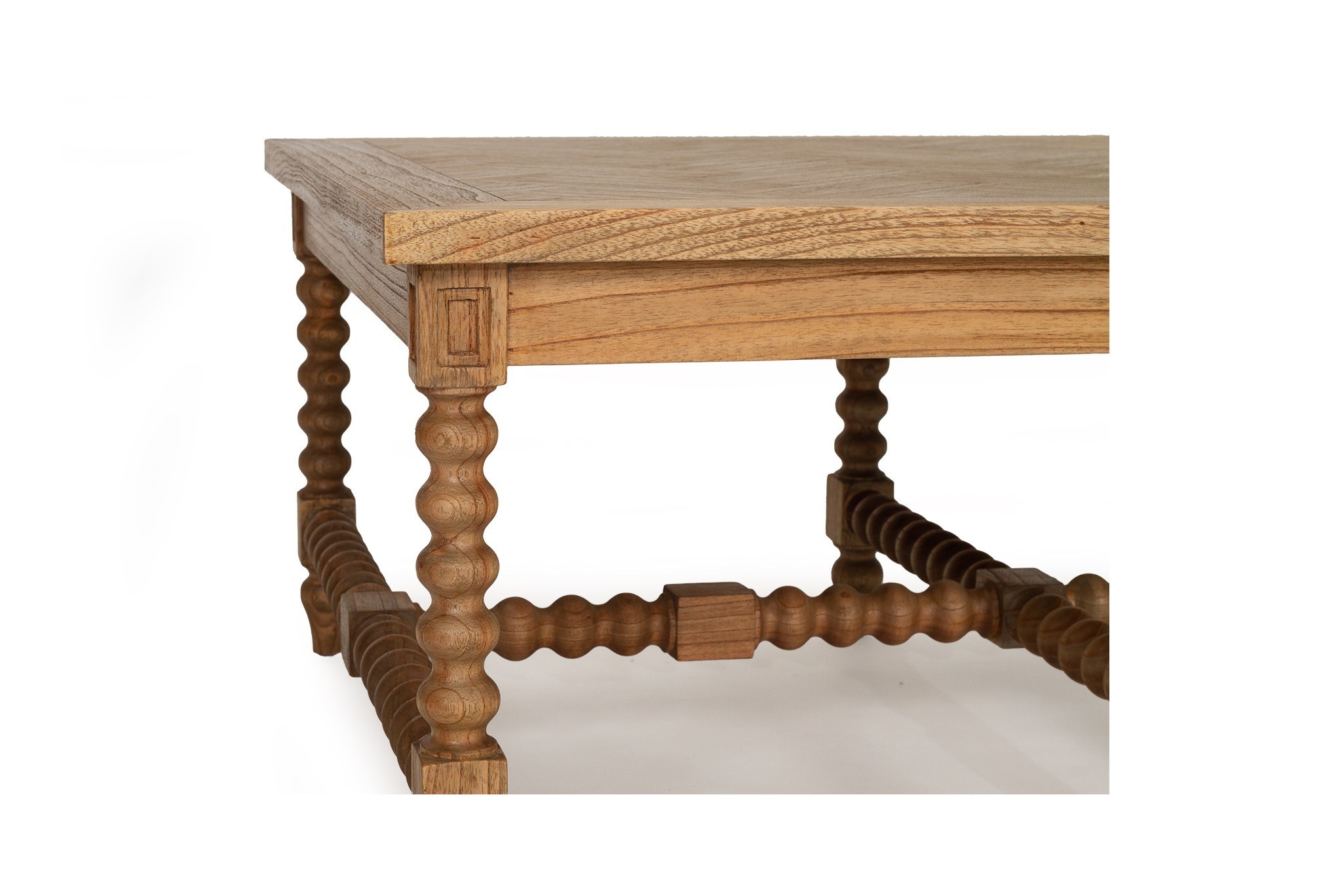 Stradbroke Bobbin Coffee Table - Herringbone Top - Image 11