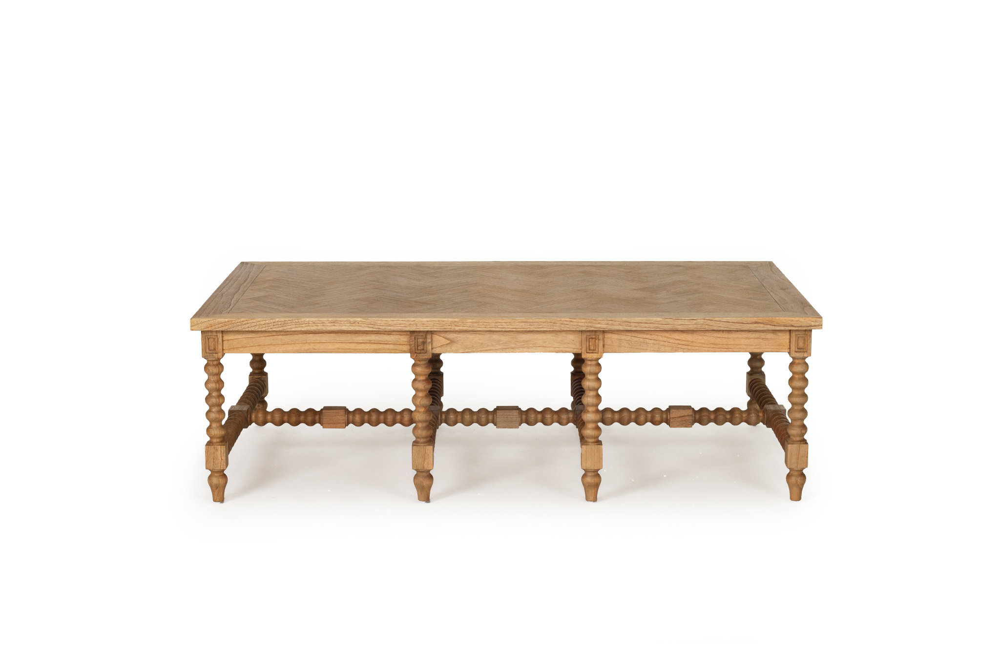Stradbroke Bobbin Coffee Table - Herringbone Top - Image 4