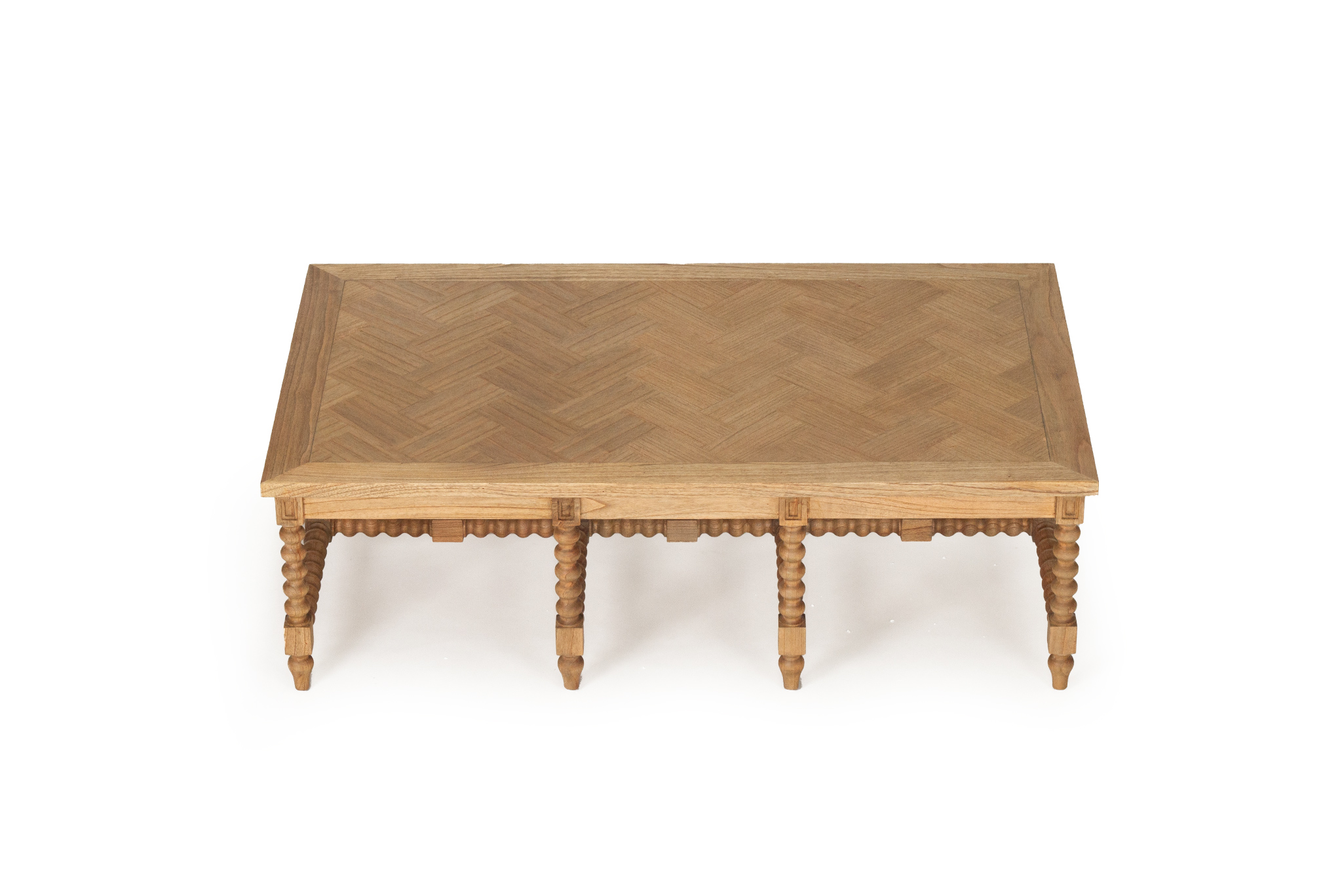 Stradbroke Bobbin Coffee Table - Herringbone Top - Image 3