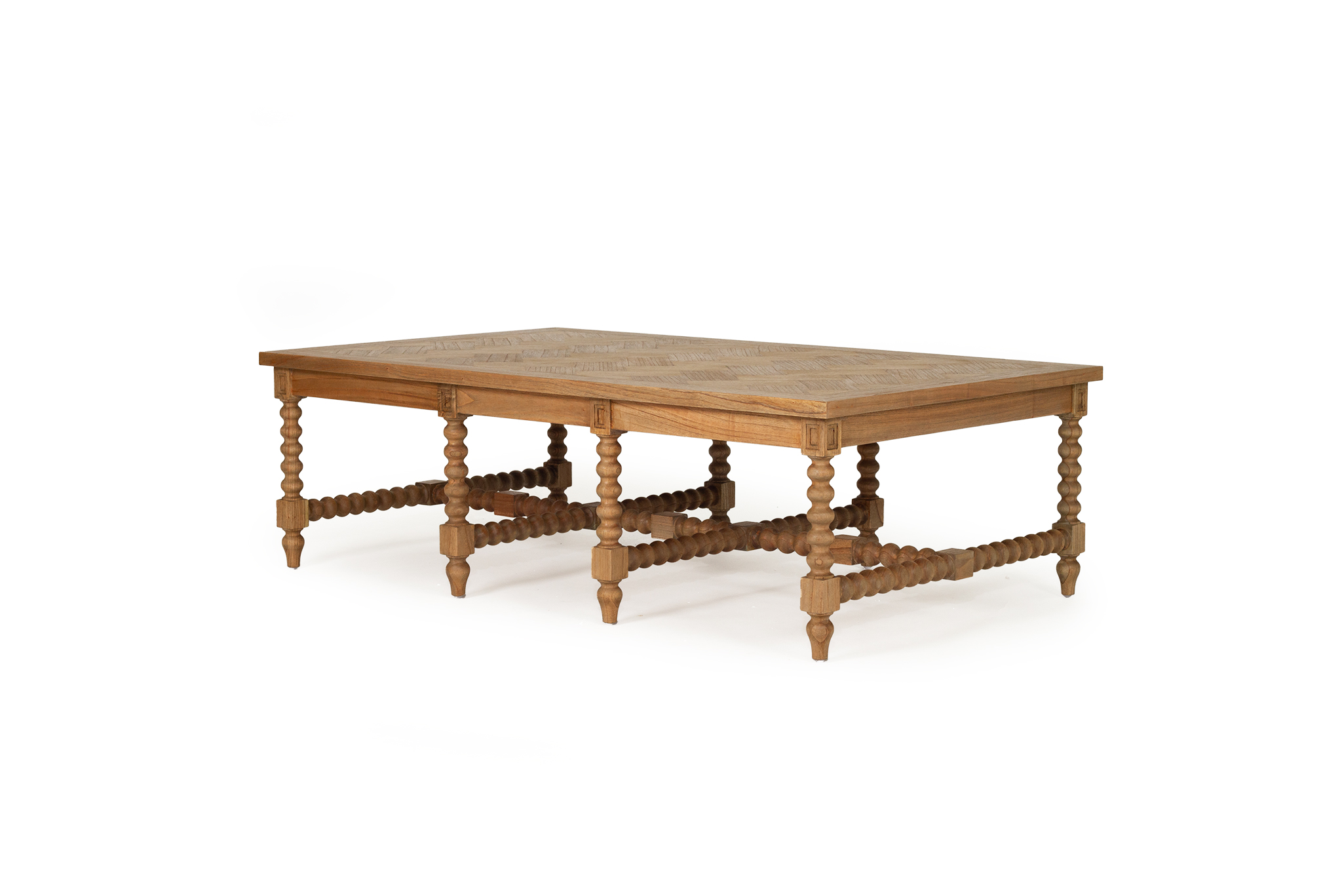 Stradbroke Bobbin Coffee Table - Herringbone Top - Image 5