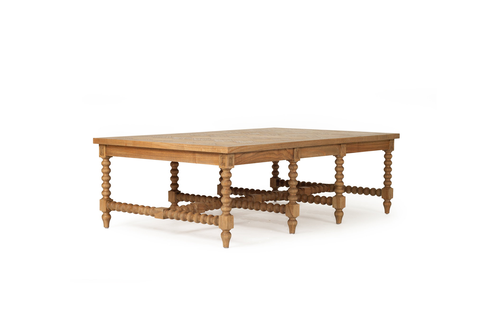 Stradbroke Bobbin Coffee Table - Herringbone Top - Image 7
