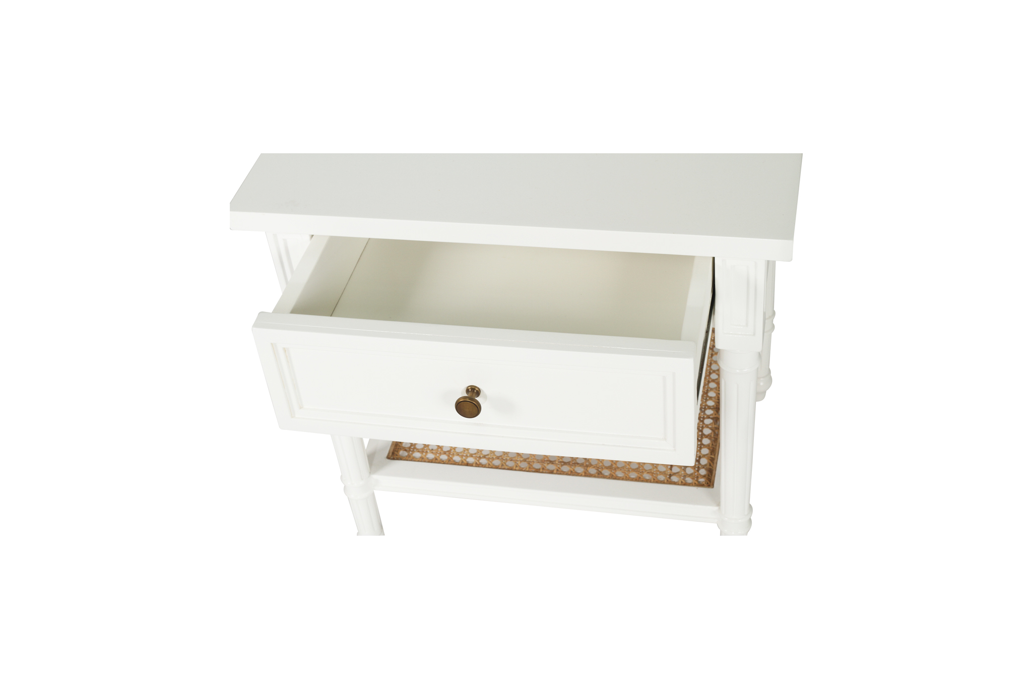 Hamilton Cane Bedside Table - White - Image 9