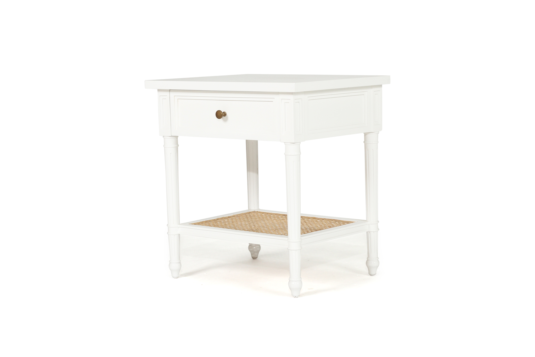 Hamilton Cane Bedside Table - White - Image 3
