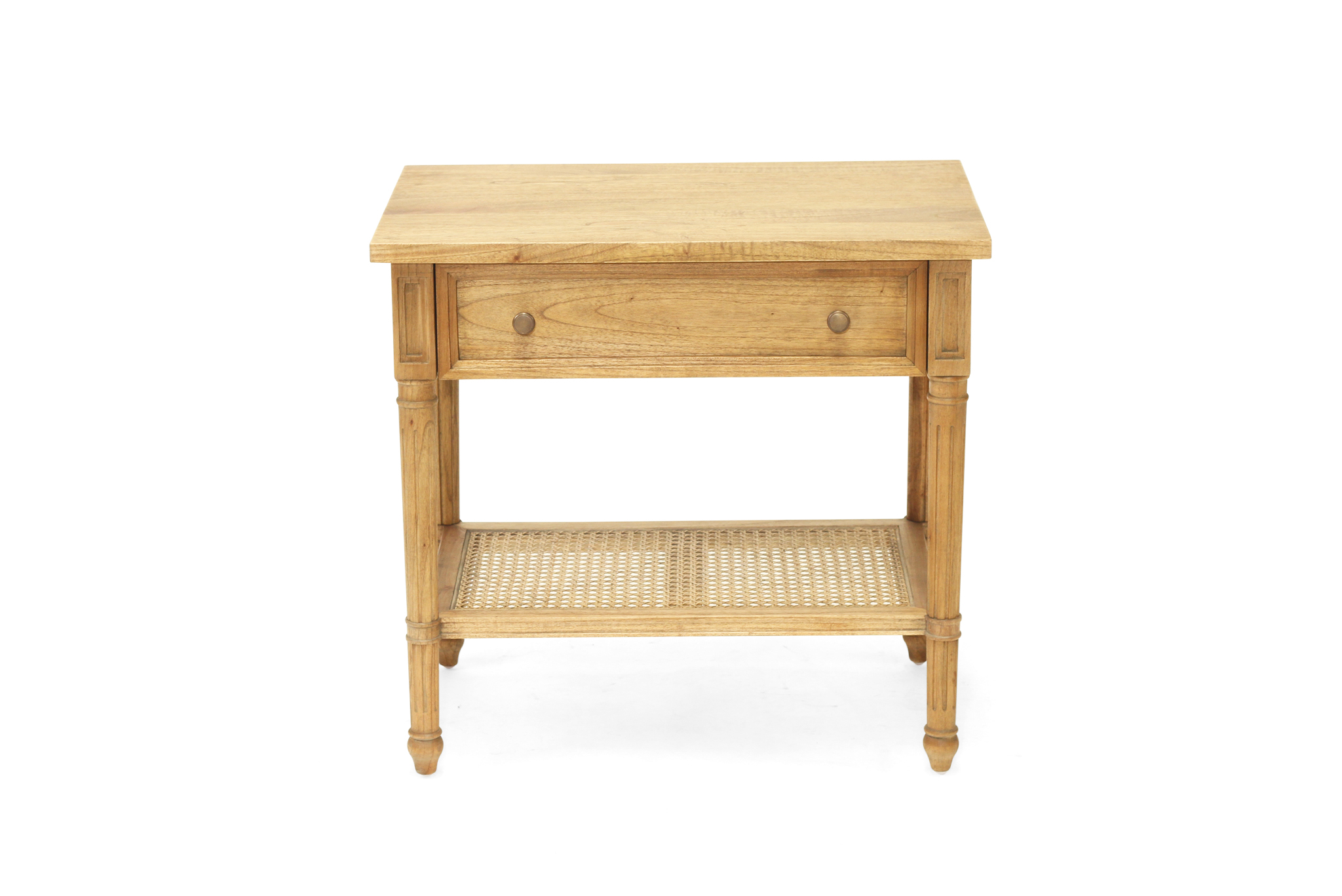 Hamilton Cane Bedside Table - Weathered Oak - 70cm - Image 3