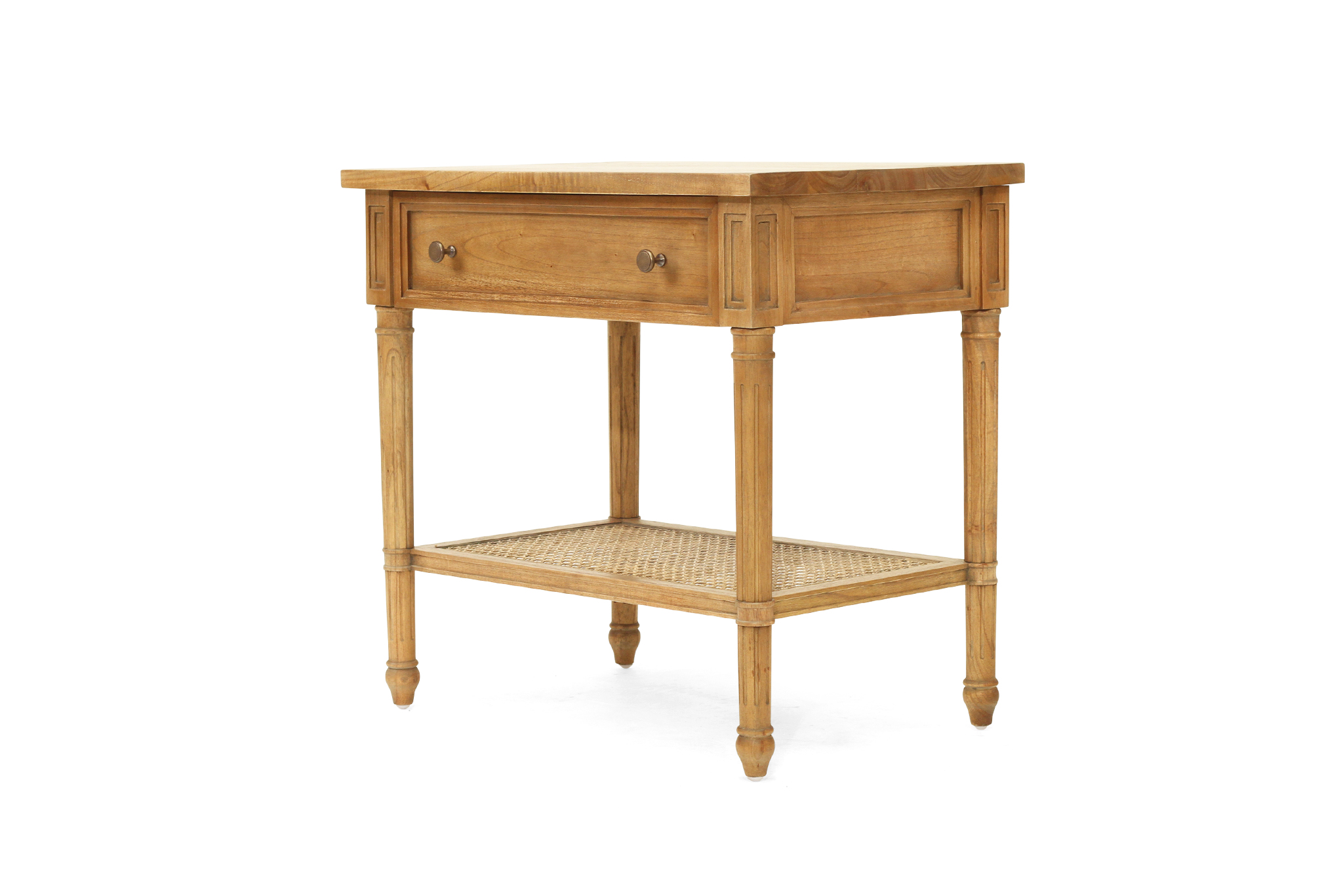 Hamilton Cane Bedside Table - Weathered Oak - 70cm - Image 2