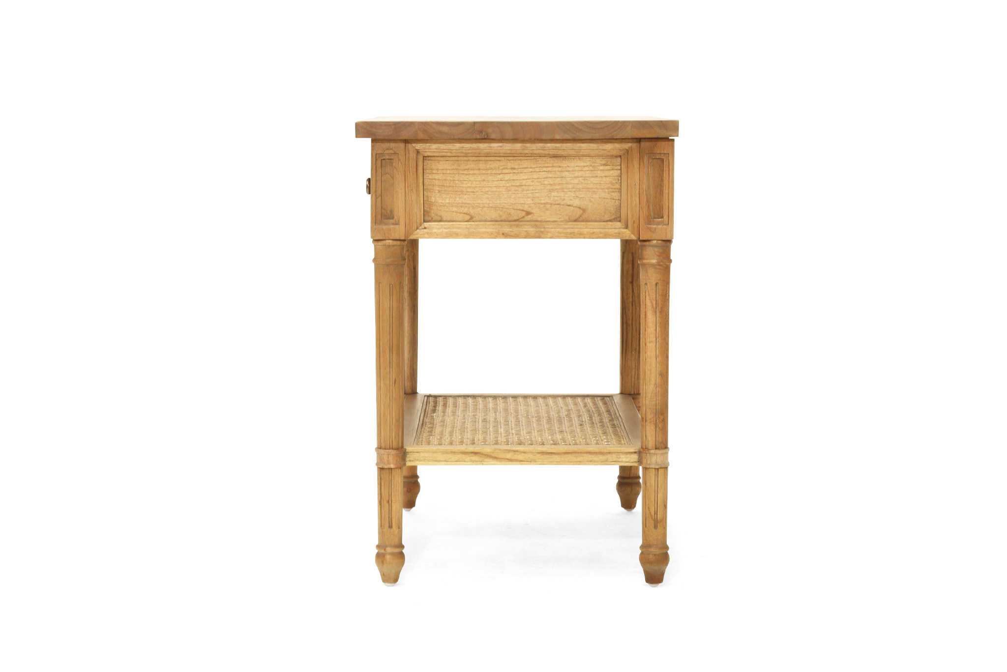 Hamilton Cane Bedside Table - Weathered Oak - 70cm - Image 4