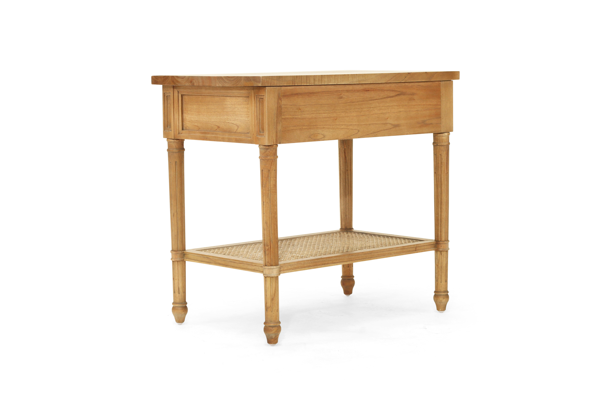 Hamilton Cane Bedside Table - Weathered Oak - 70cm - Image 5