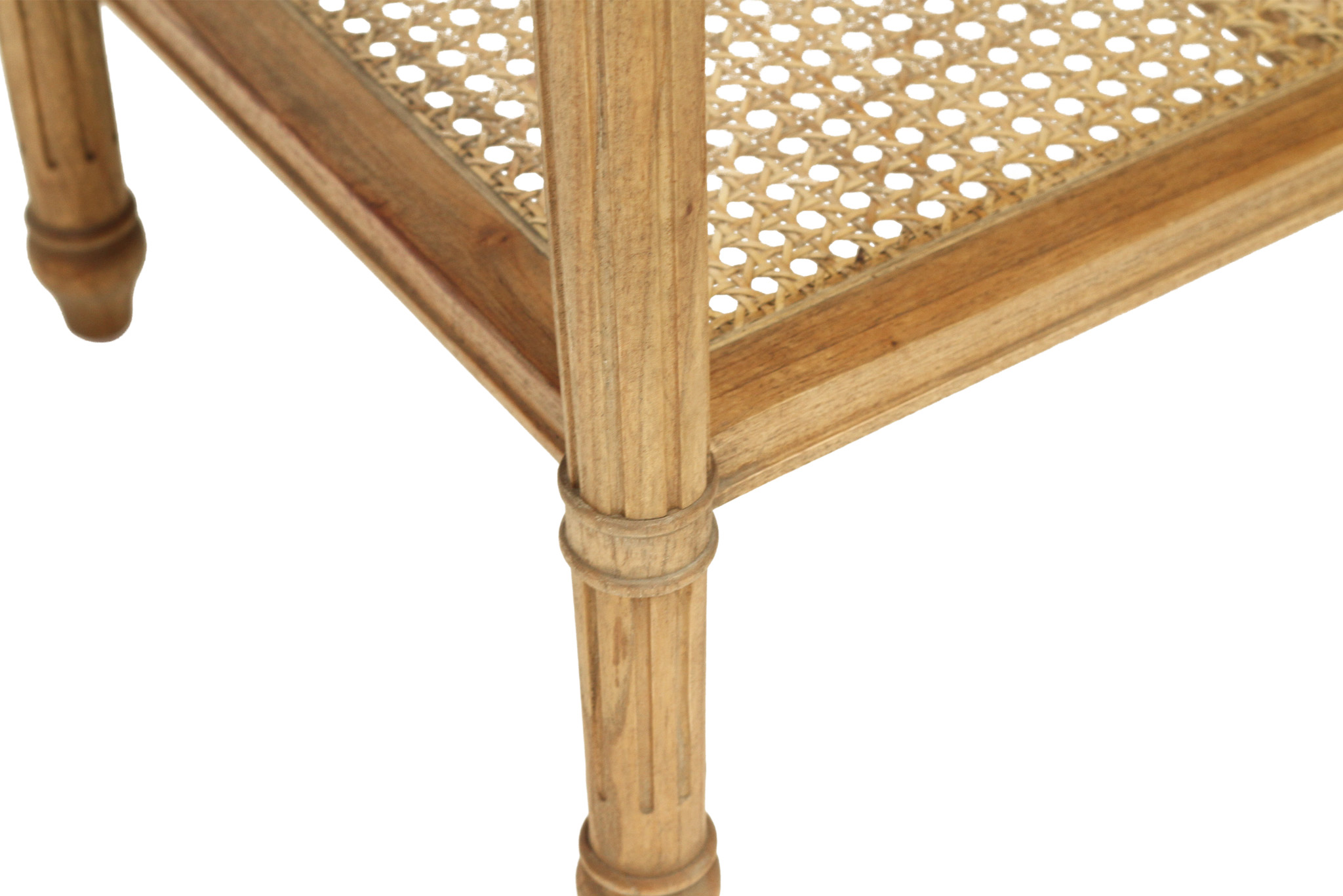 Hamilton Cane Bedside Table - Weathered Oak - 70cm - Image 8