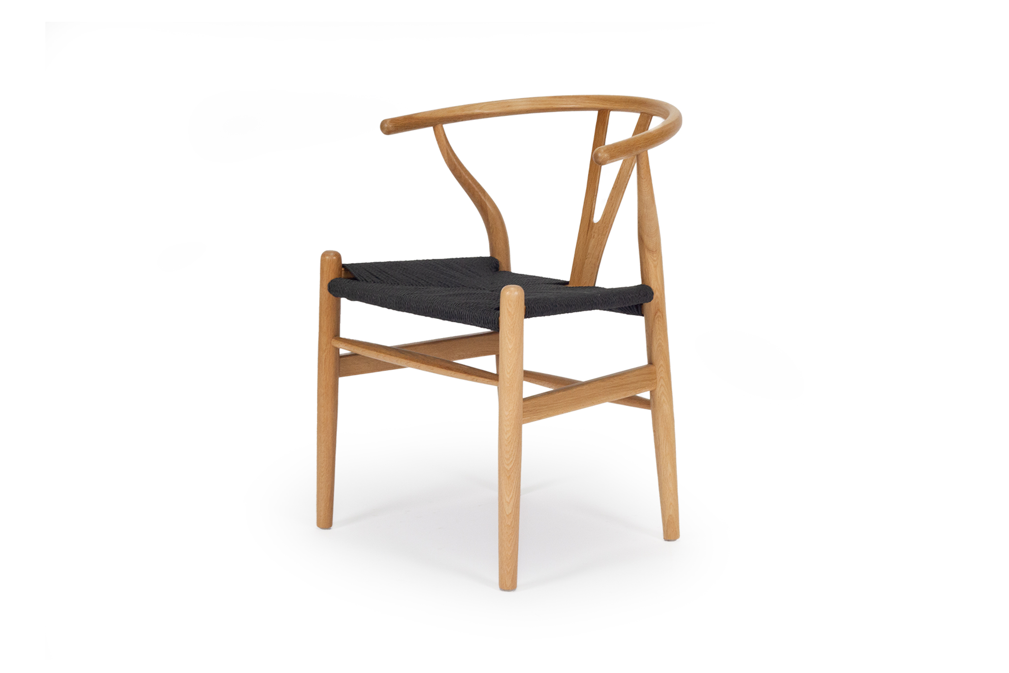 Wishbone Designer Chair - Natural Oak with Black Cord - Image 3
