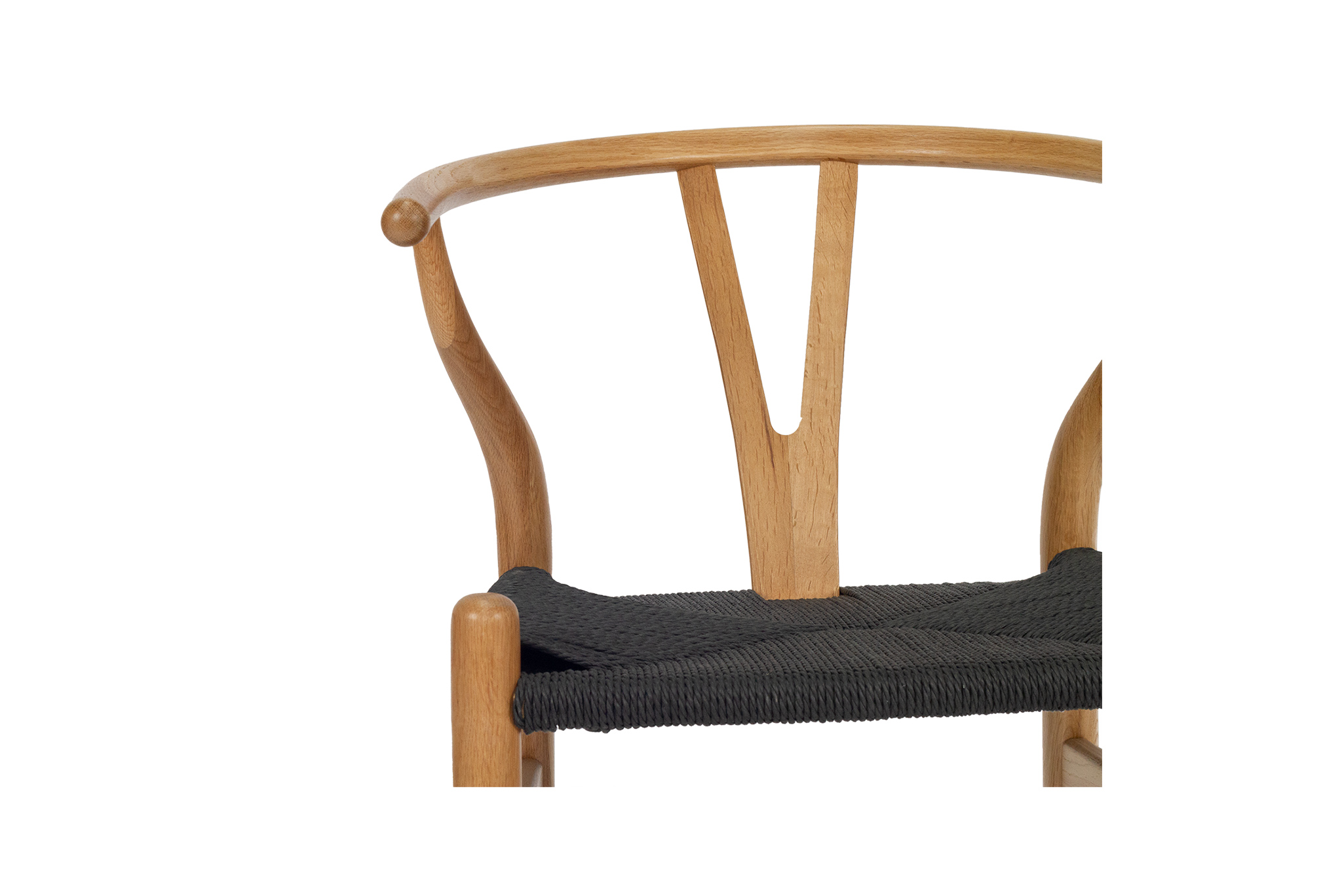 Wishbone Designer Chair - Natural Oak with Black Cord - Image 8
