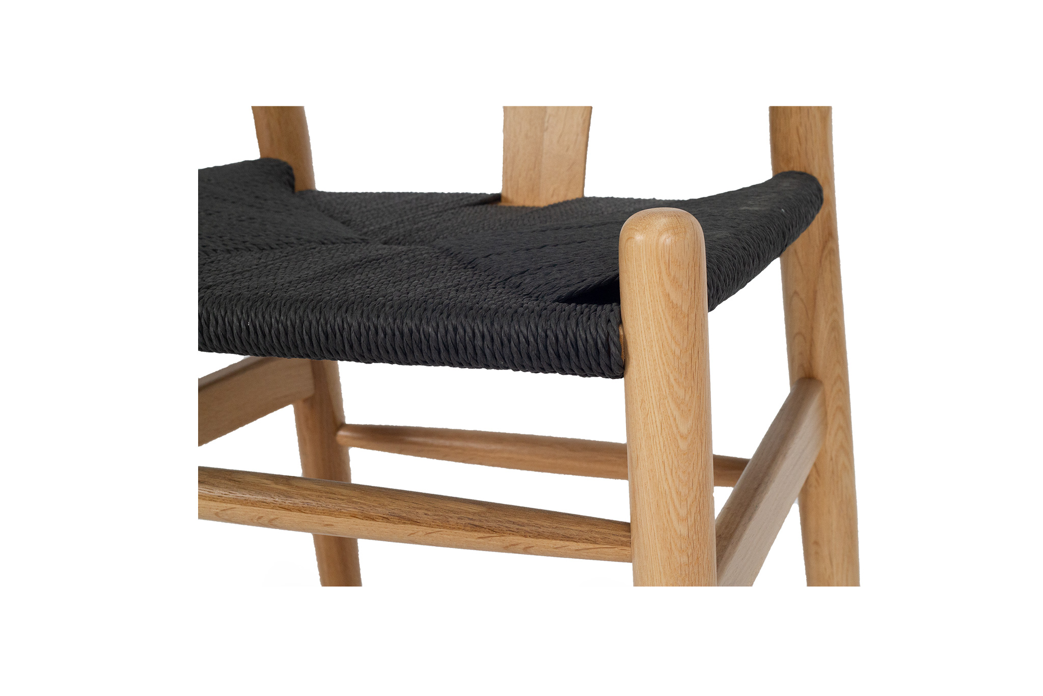 Wishbone Designer Chair - Natural Oak with Black Cord - Image 9