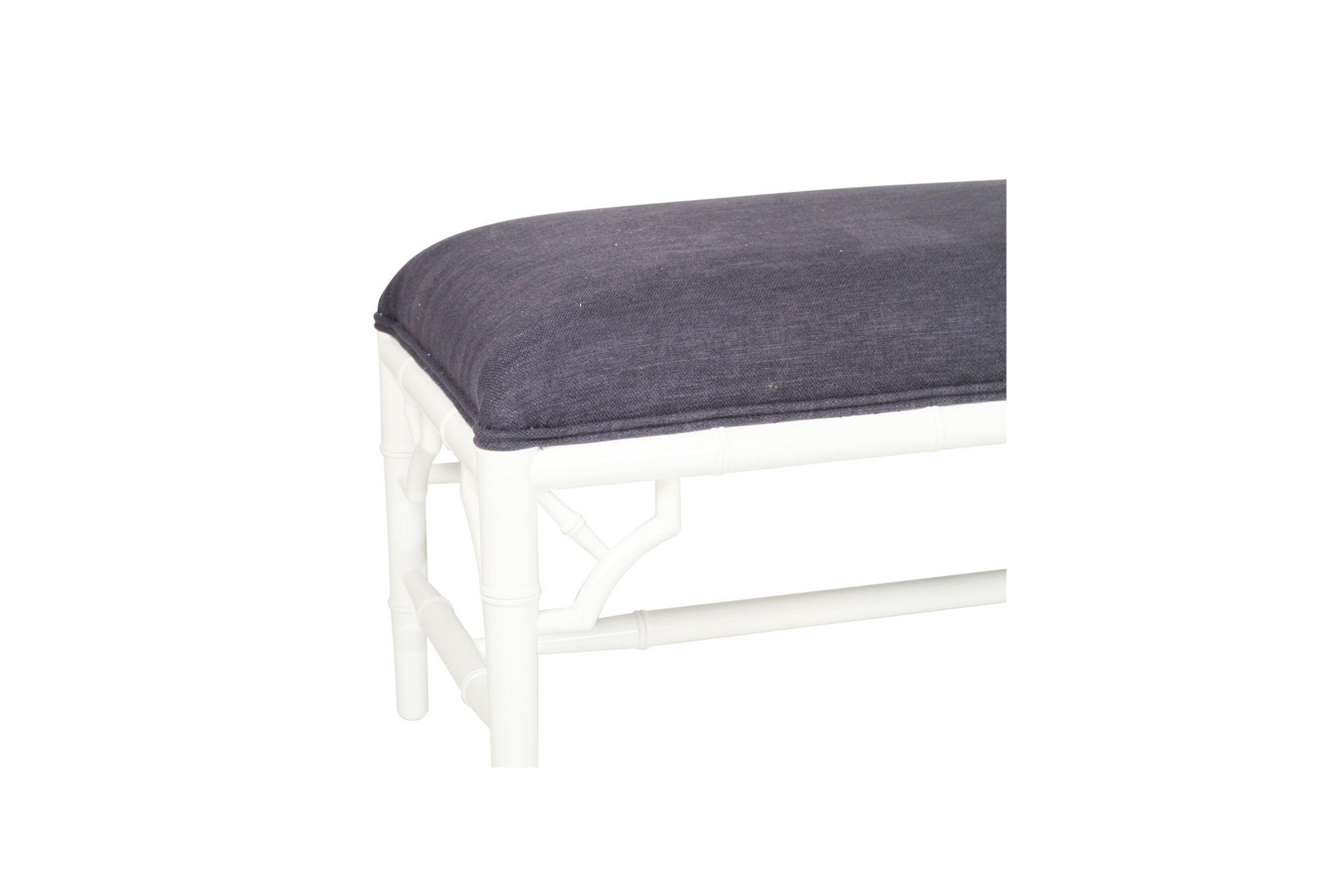 White Chippendale Bench Seat | Bed End - 120cm - Navy Cushion - Image 6