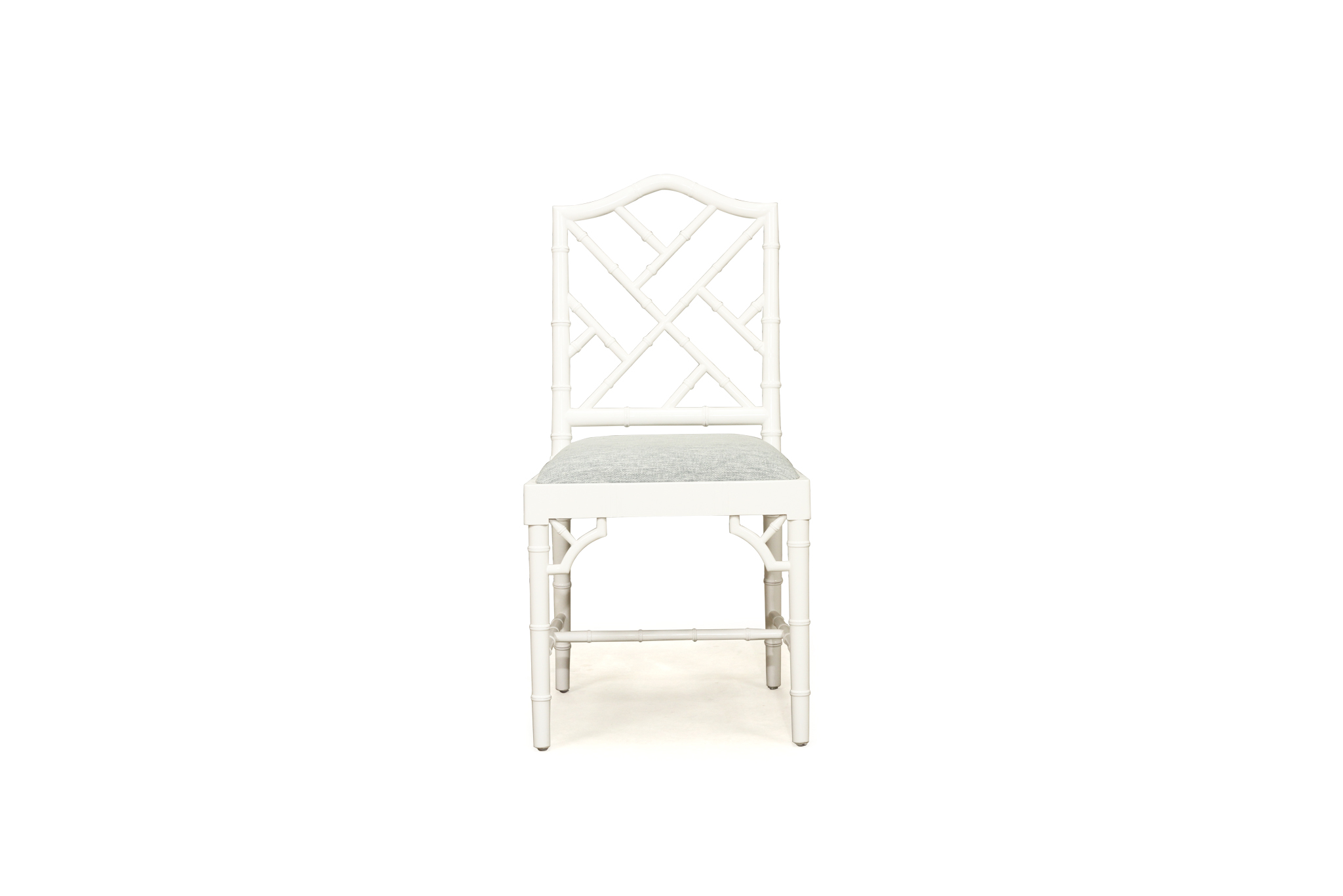 Chippendale Dining Chair - White with Duck Egg Fabric