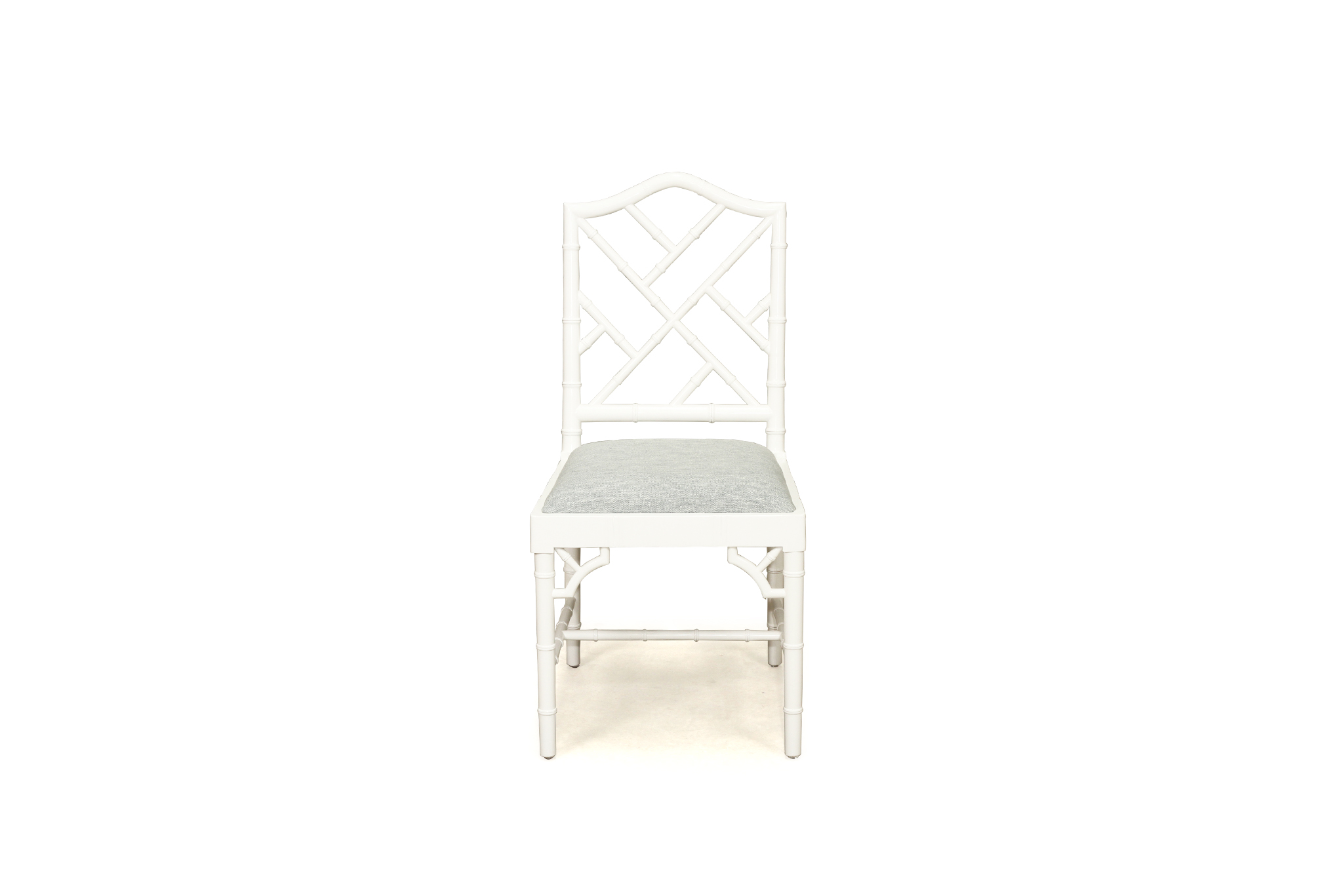 Chippendale Dining Chair - White with Duck Egg Fabric - Image 6