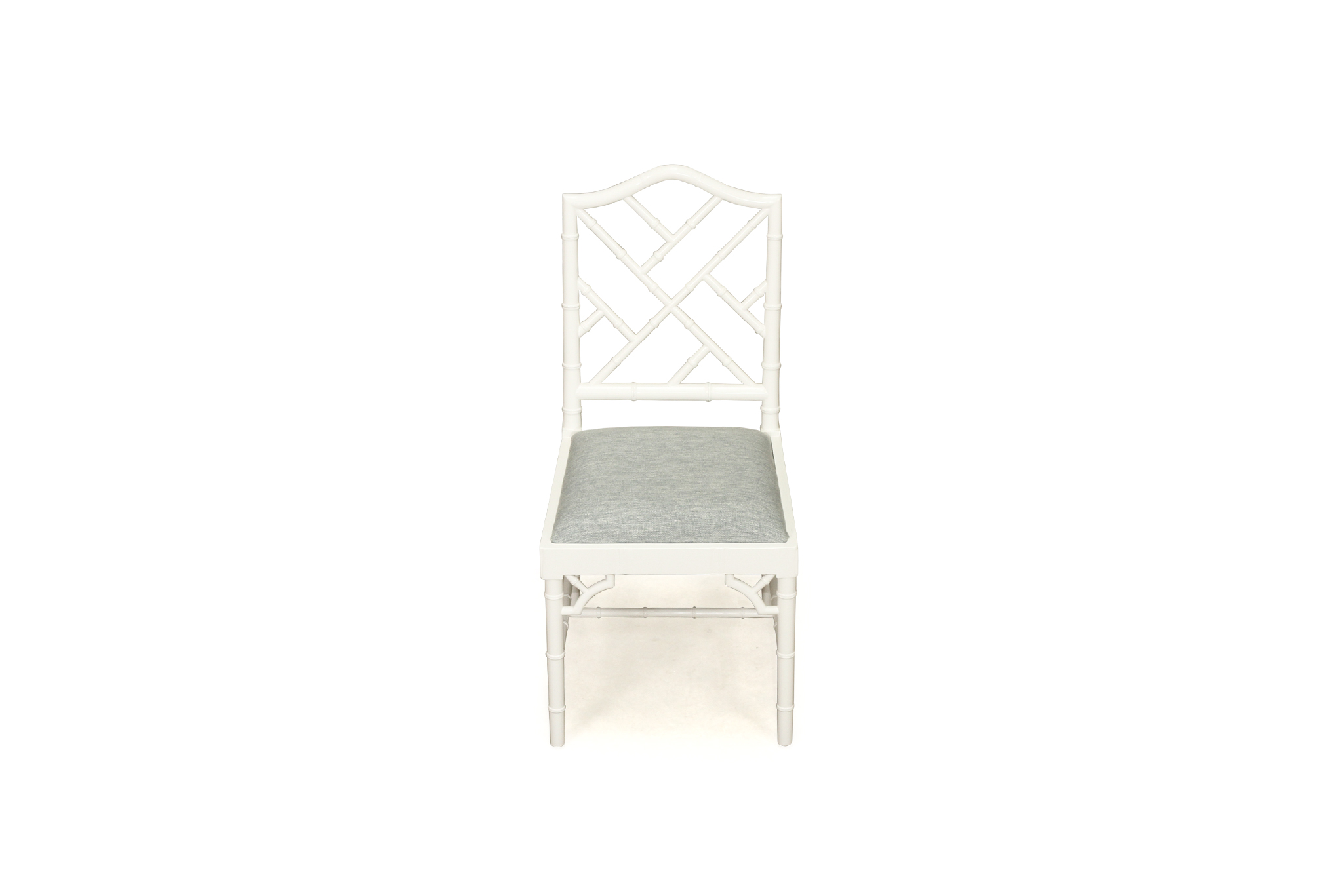 Chippendale Dining Chair - White with Duck Egg Fabric - Image 7