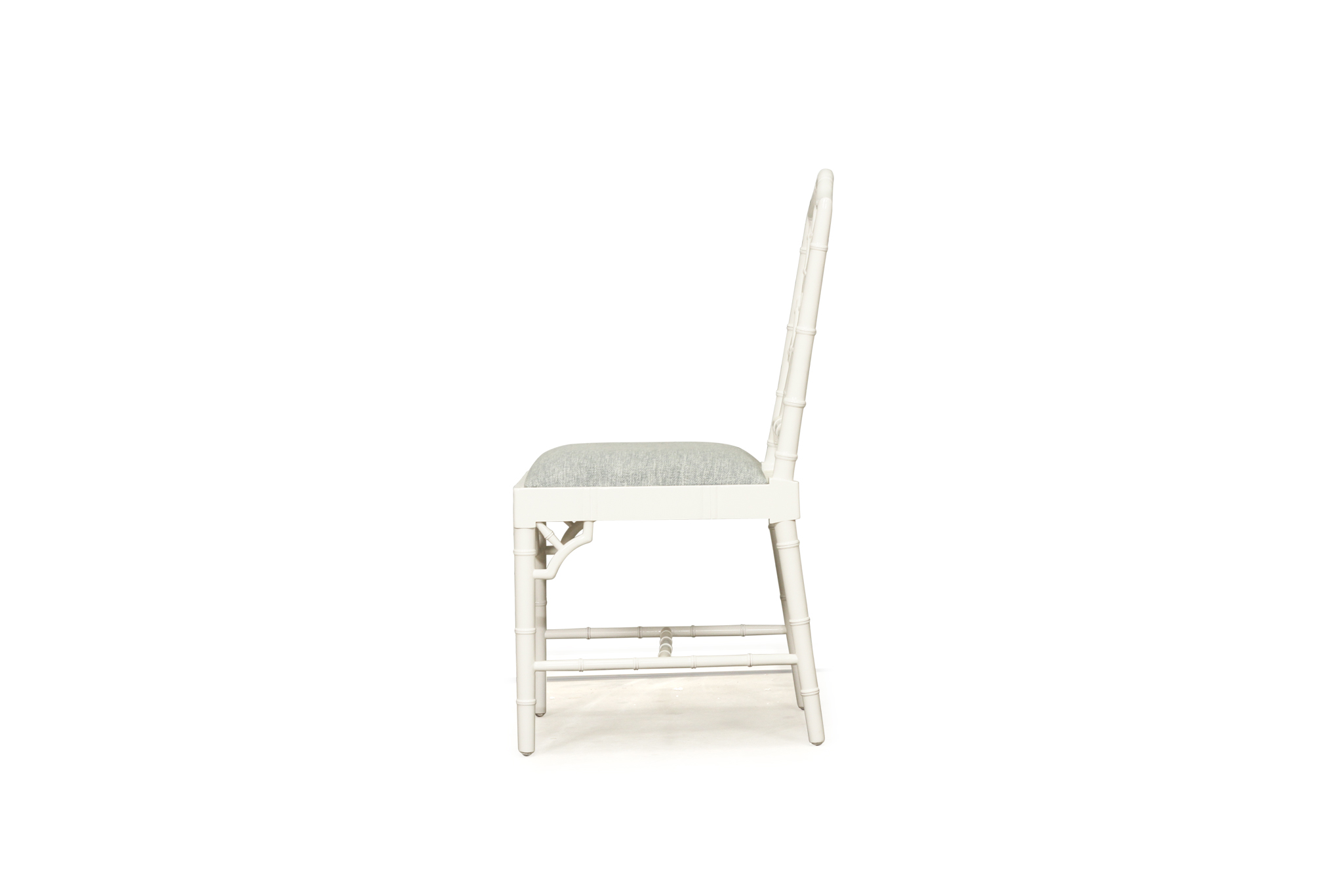 Chippendale Dining Chair - White with Duck Egg Fabric - Image 3