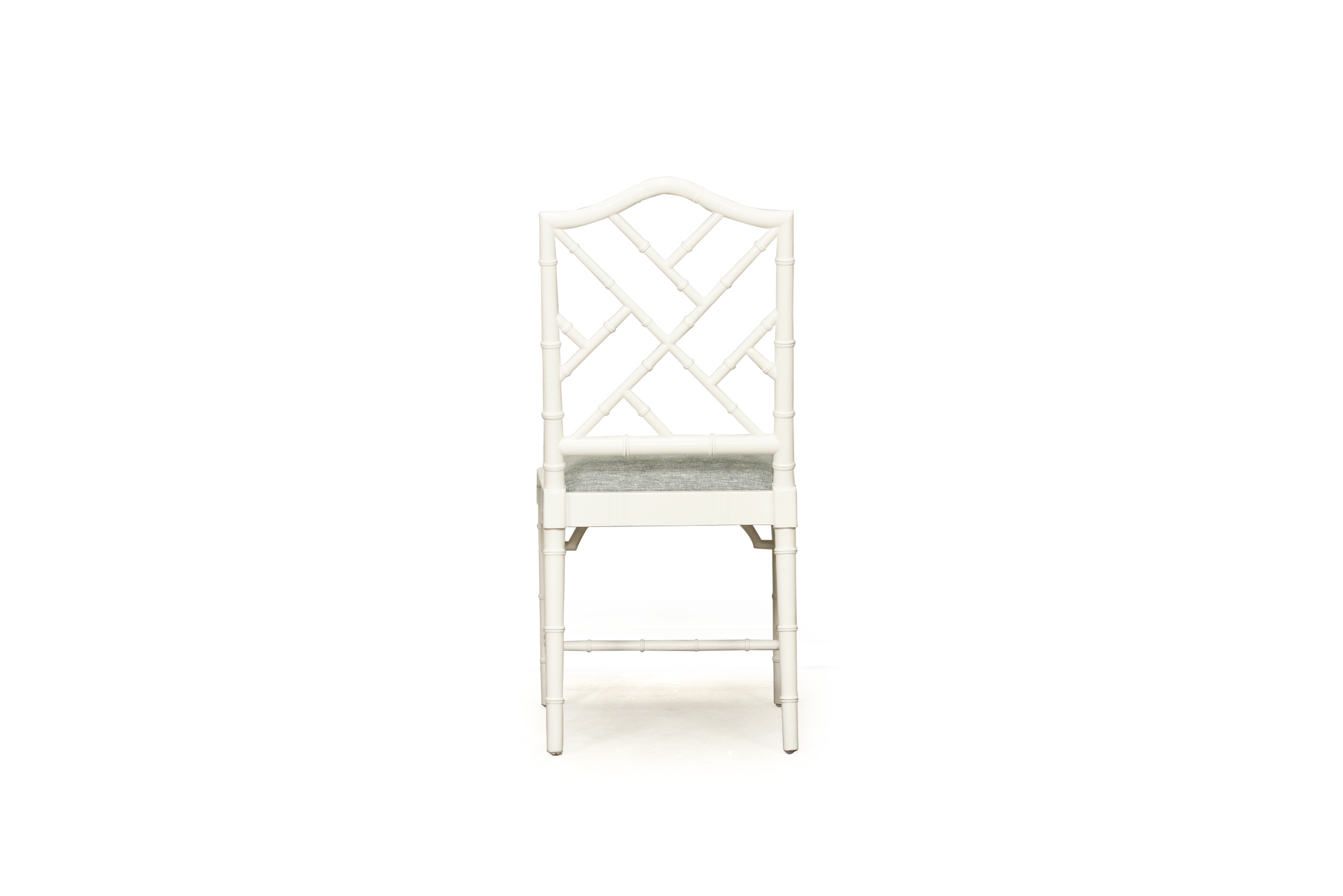 Chippendale Dining Chair - White with Duck Egg Fabric - Image 5