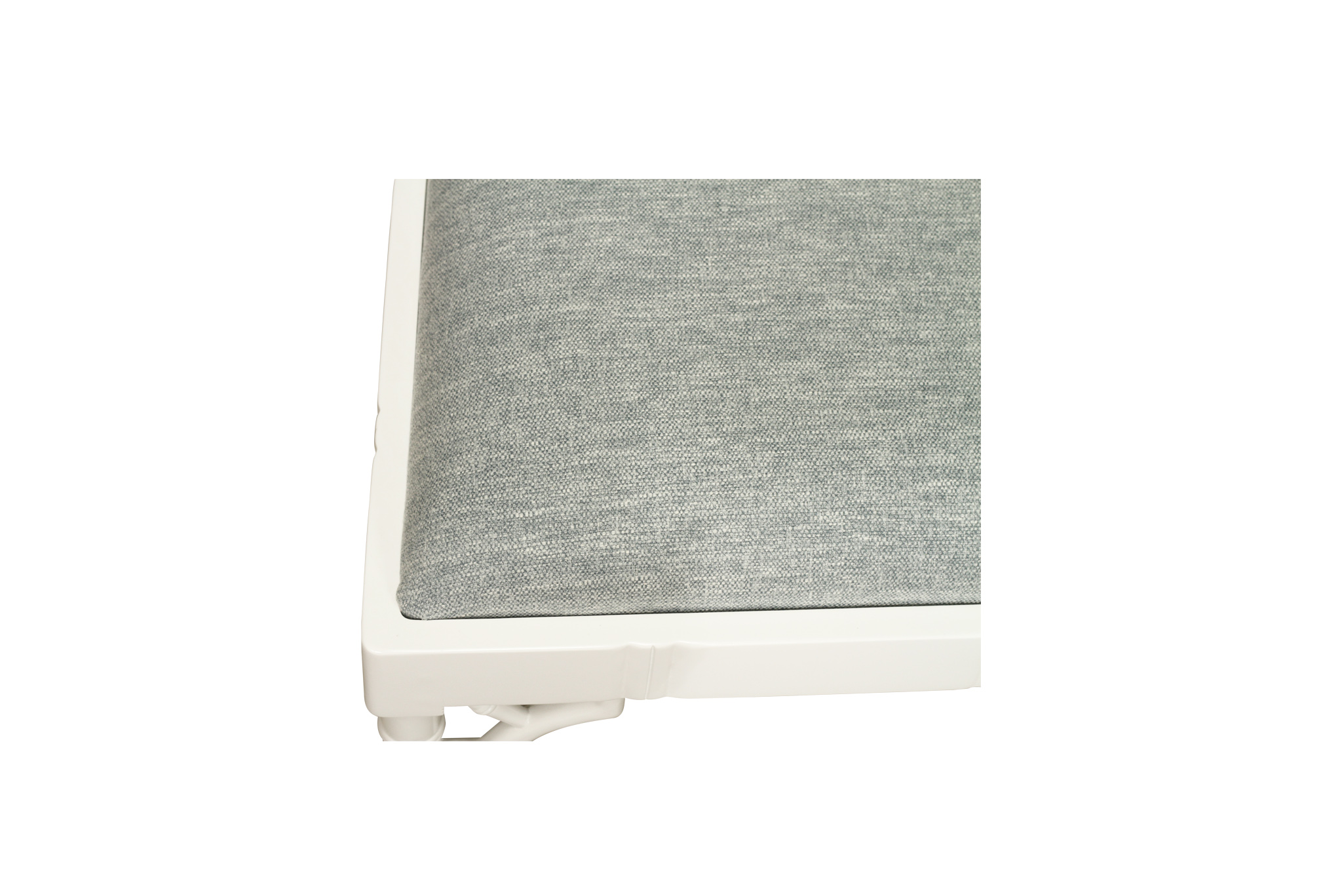 Chippendale Dining Chair - White with Duck Egg Fabric - Image 8