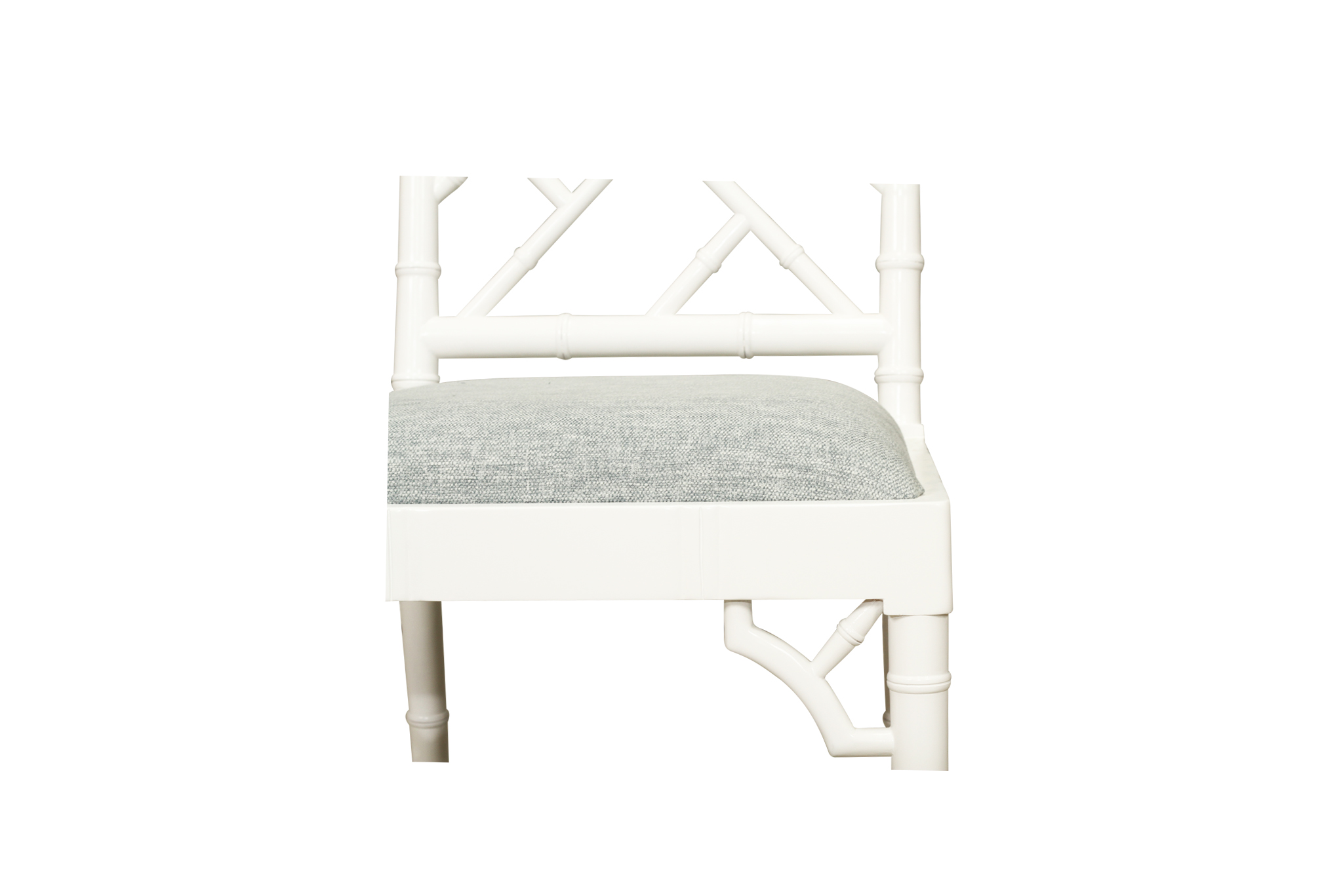 Chippendale Dining Chair - White with Duck Egg Fabric - Image 9