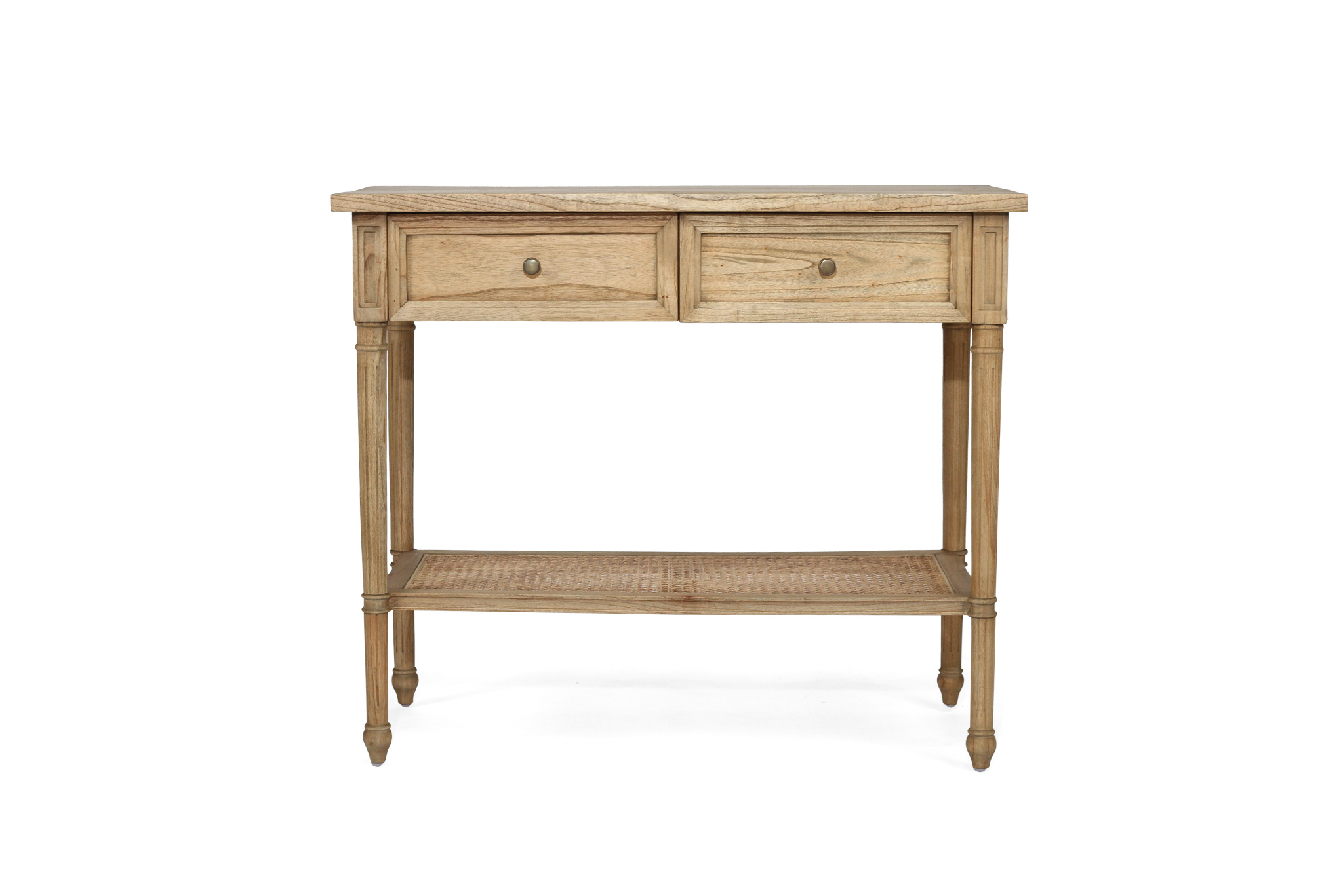 Hamilton Cane Console Table - Weathered Oak - 100cm