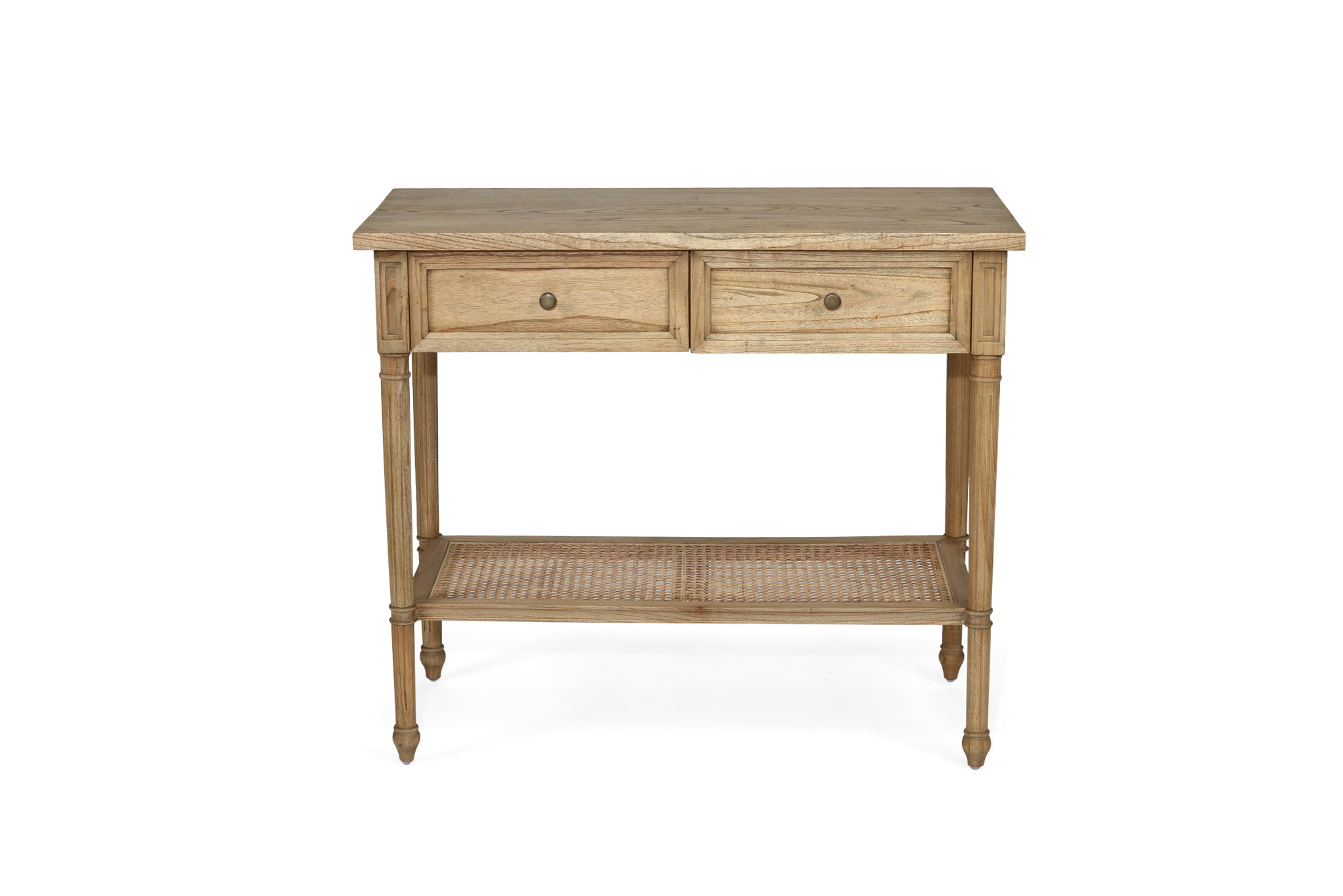 Hamilton Cane Console Table - Weathered Oak - 100cm - Image 3