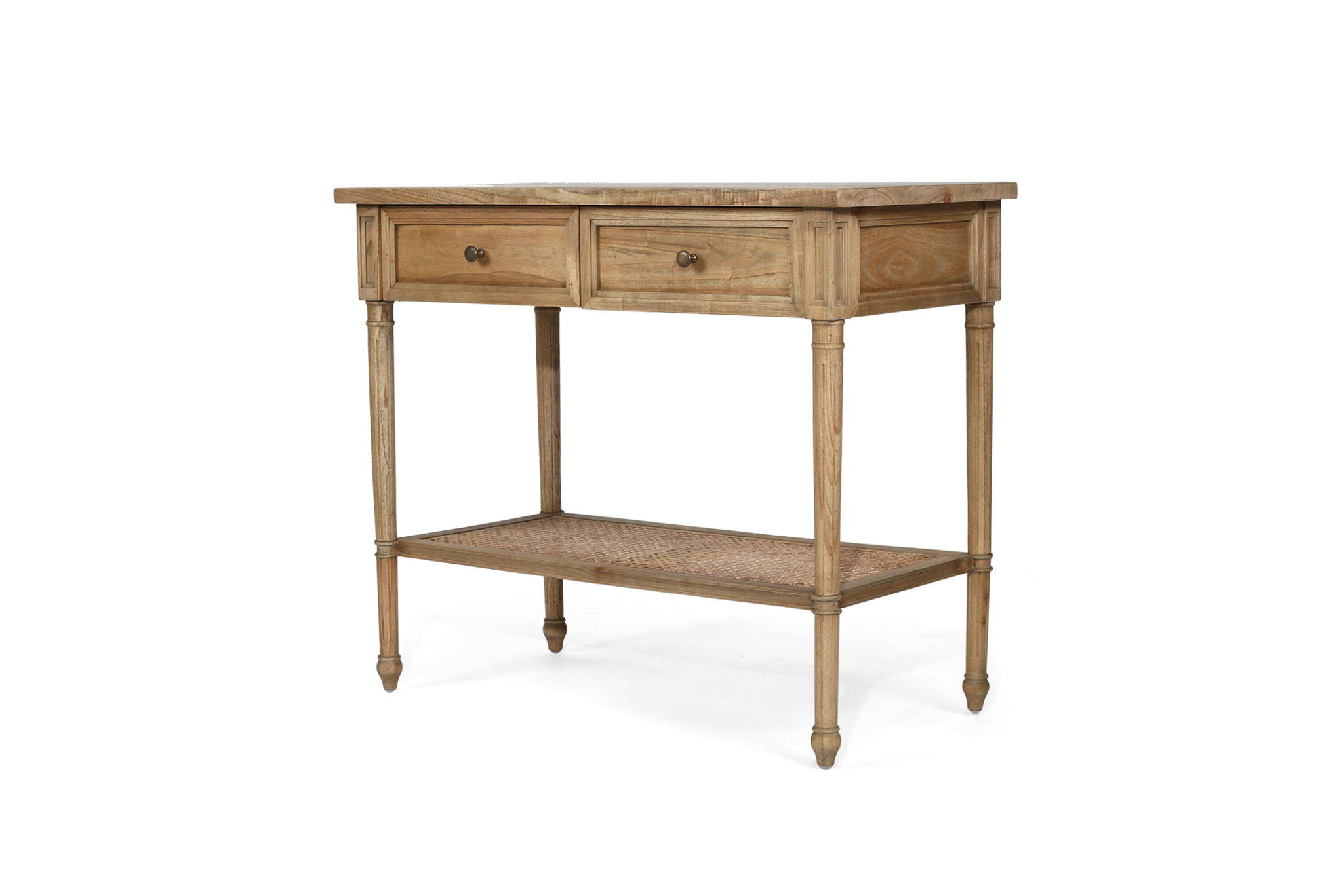 Hamilton Cane Console Table - Weathered Oak - 100cm - Image 2