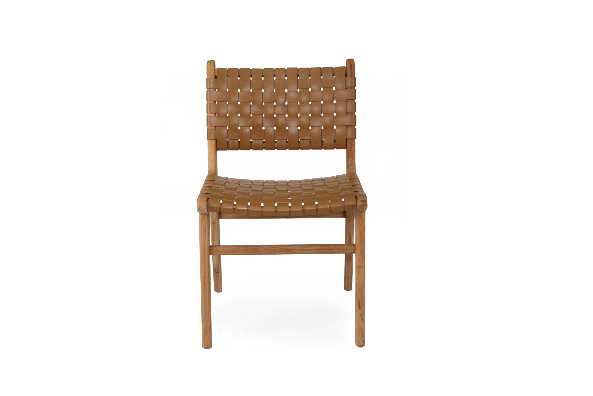 Pasadena Woven Leather Side Chair - Tan - Image 3