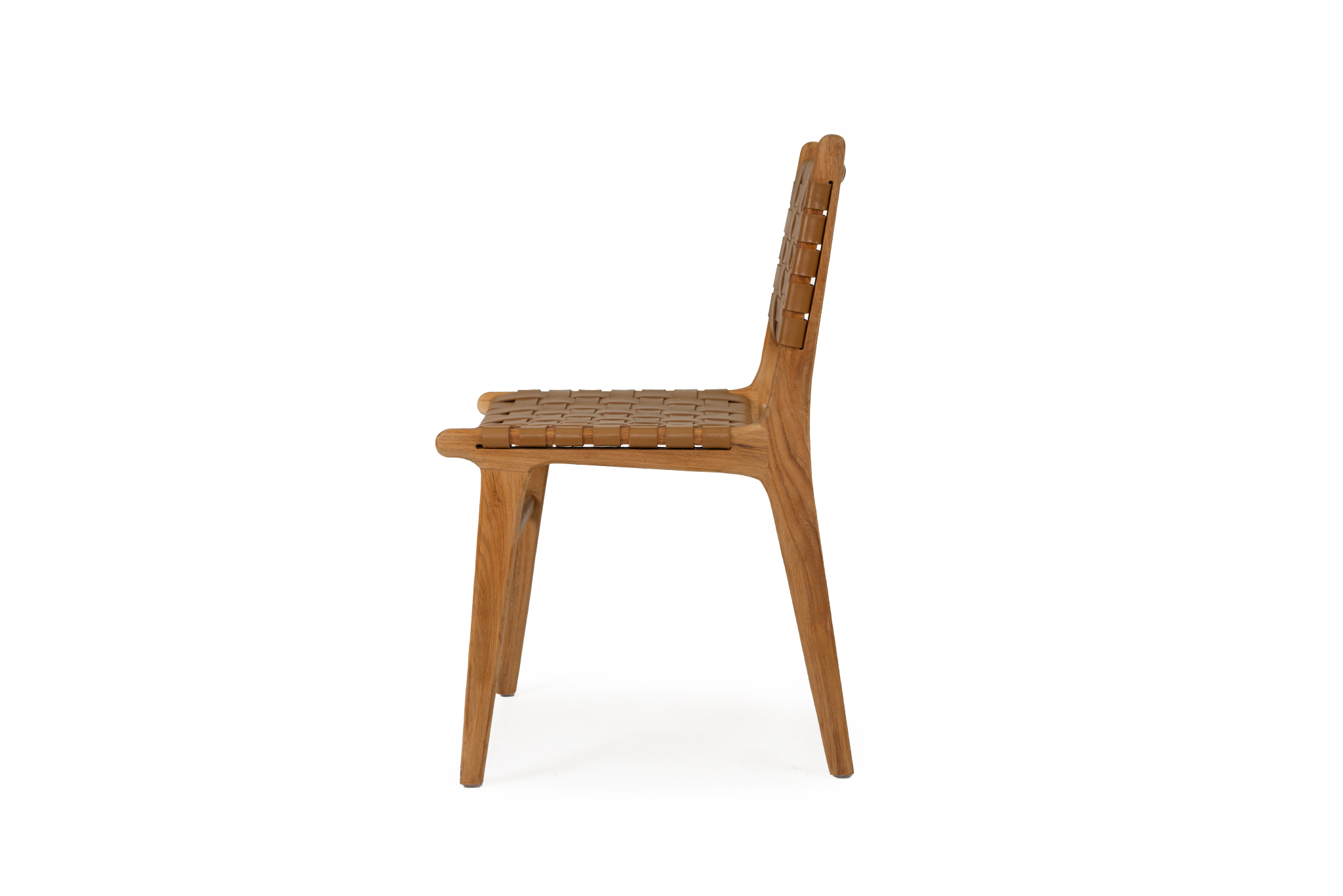 Pasadena Woven Leather Side Chair - Tan - Image 4