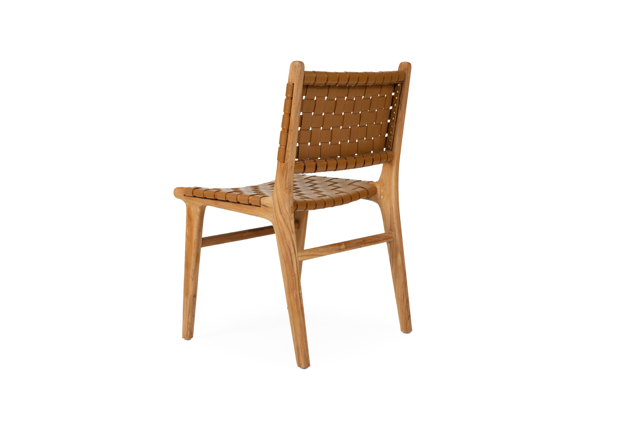 Pasadena Woven Leather Side Chair - Tan - Image 5