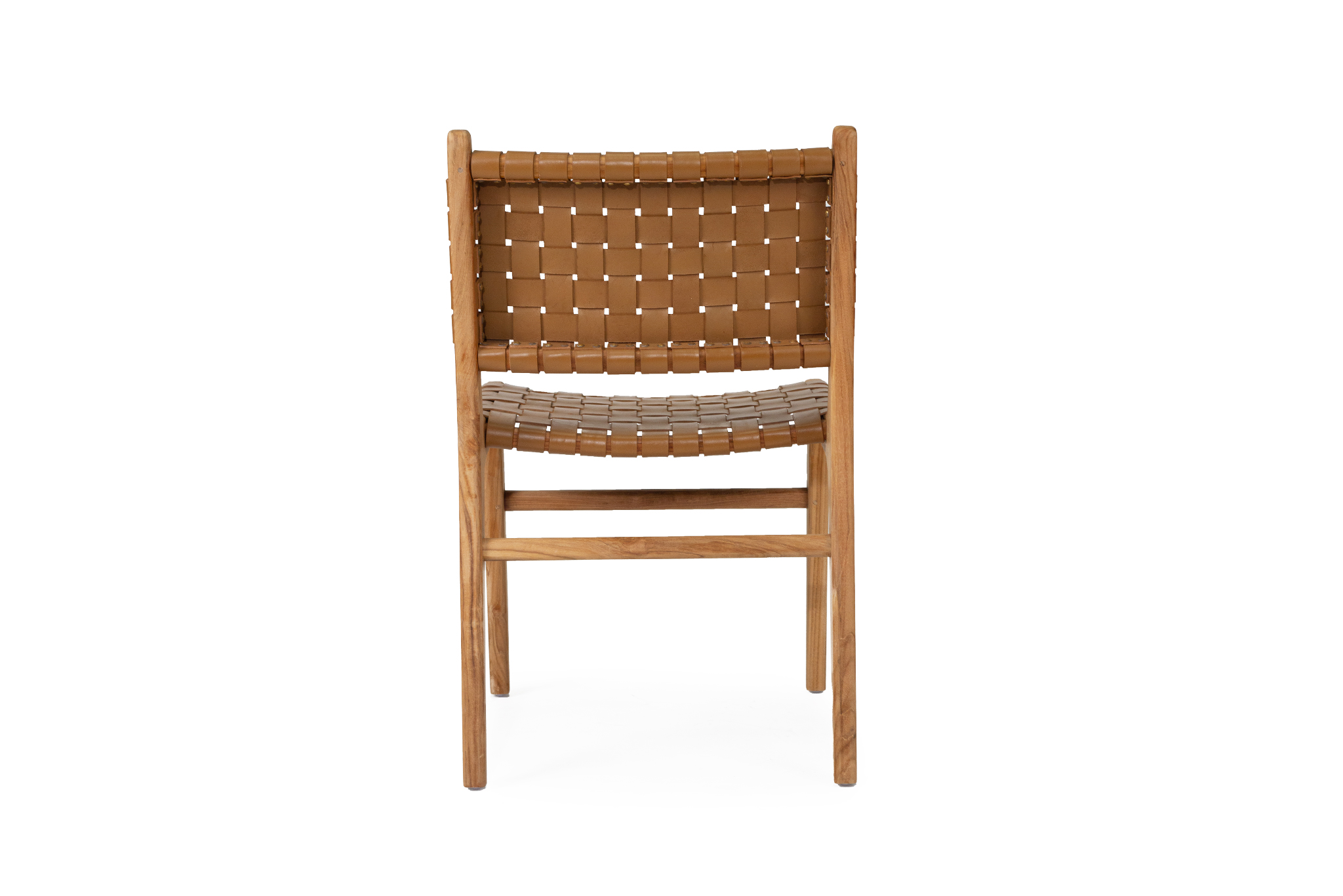 Pasadena Woven Leather Side Chair - Tan - Image 6