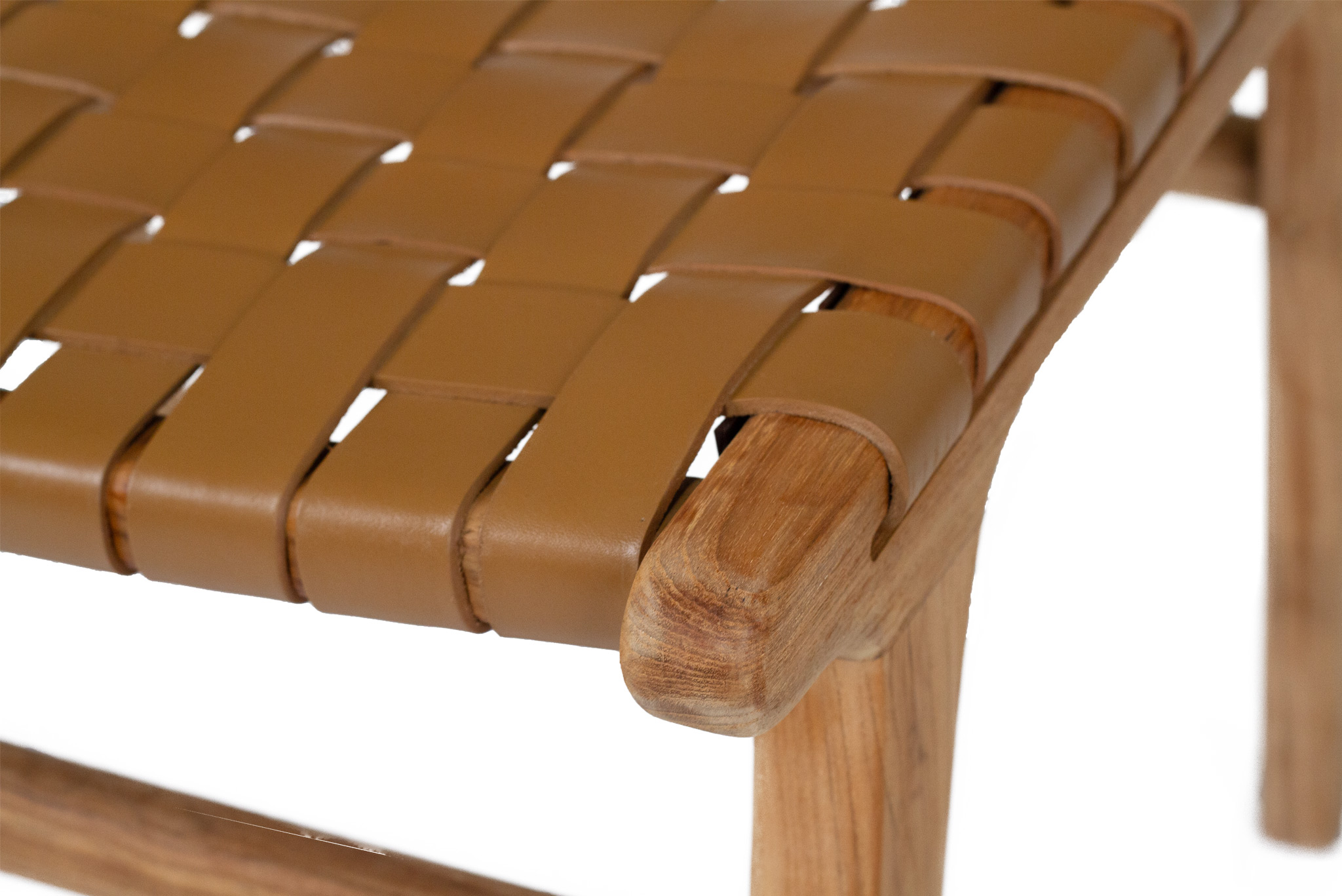 Pasadena Woven Leather Side Chair - Tan - Image 7