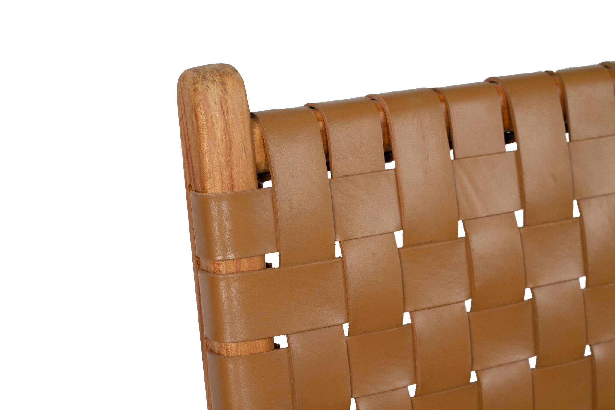 Pasadena Woven Leather Side Chair - Tan - Image 8