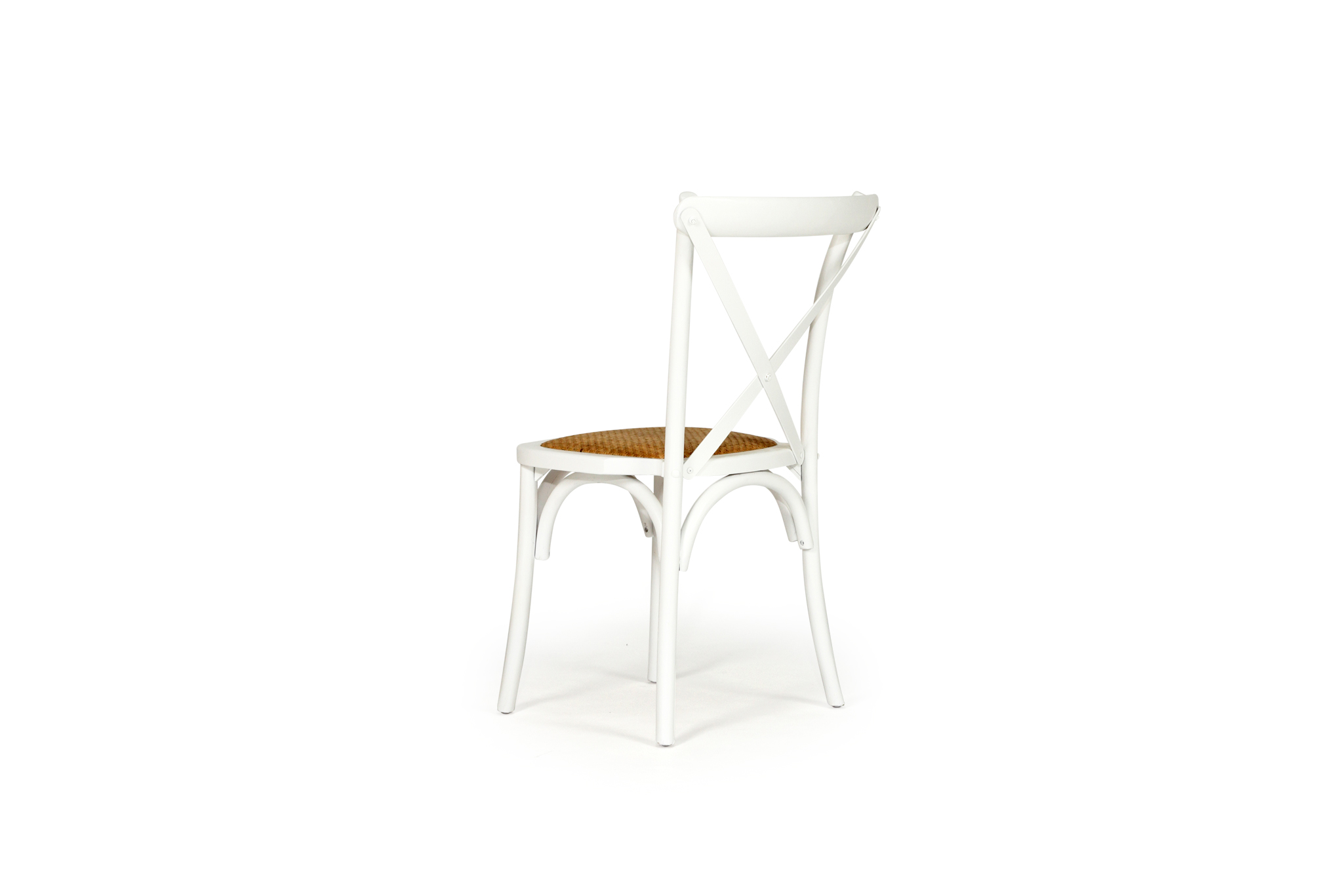 Cross Back Chair - White - Image 4