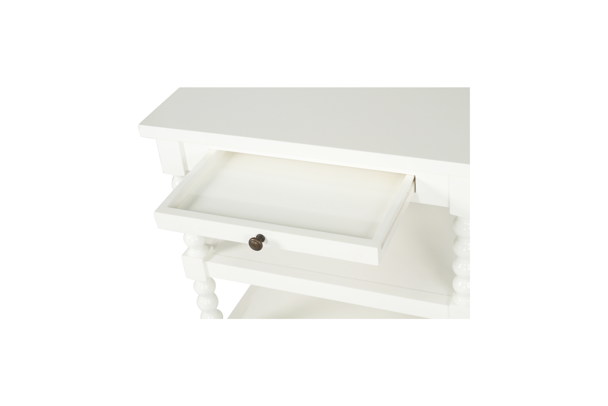 Stradbroke Bobbin Bedside Table - White - Image 8